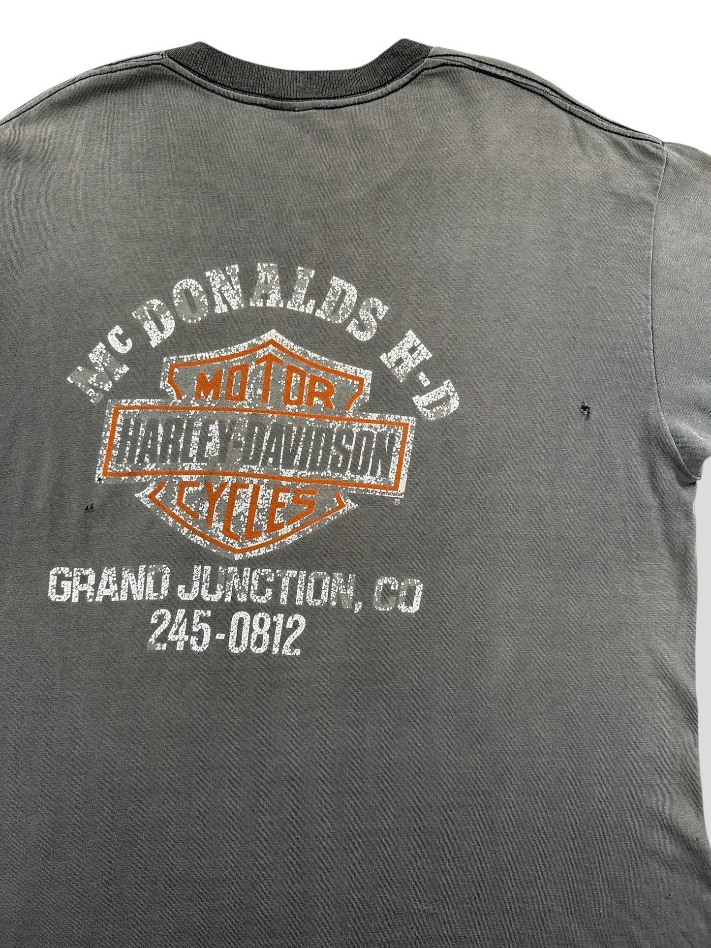 Wear on Vintage 80s Era Grand Junction Harley-Davidson Eagle Tee SZ XL