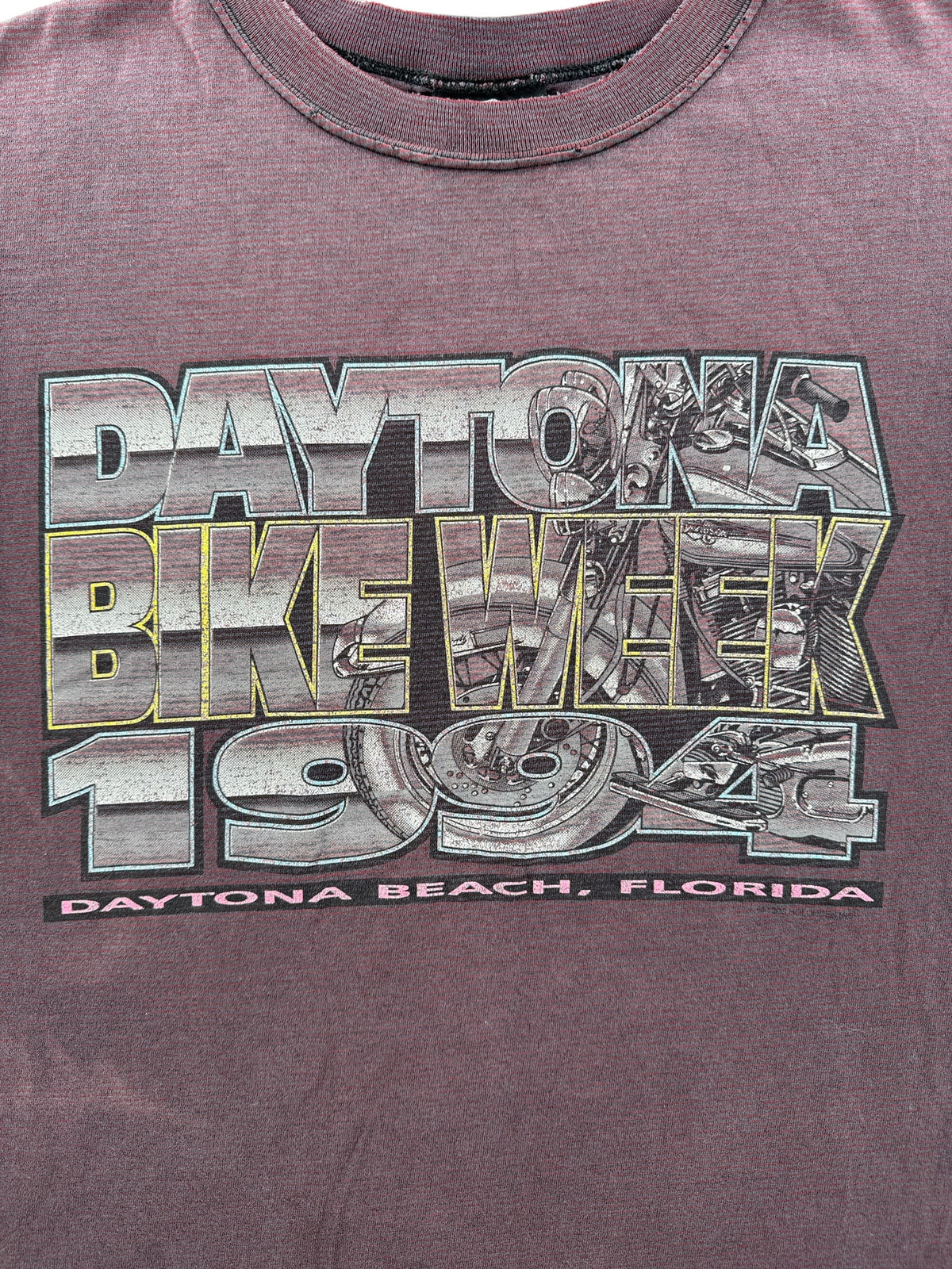 Front graphic on Vintage '94 Daytona Bike Week Tee SZ L