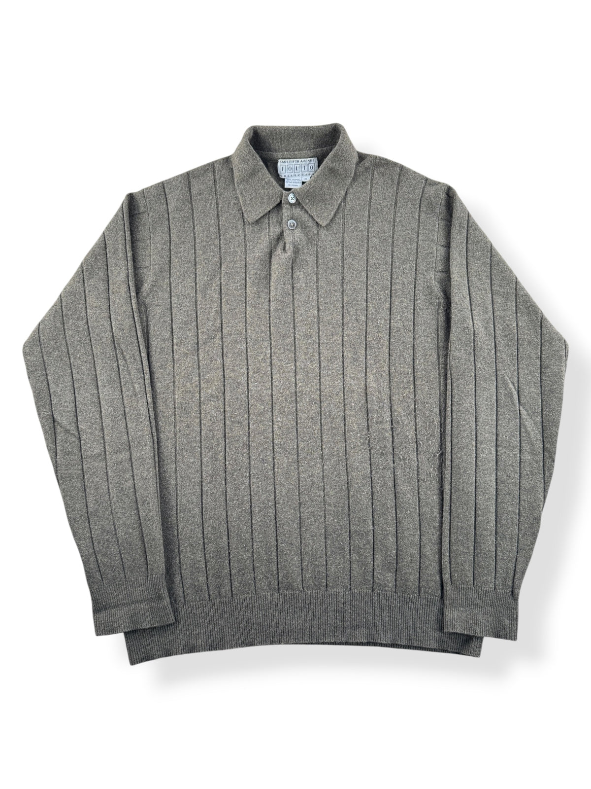 Front of Vintage Saks Fifth Cashmere Knit Shirt SZ M