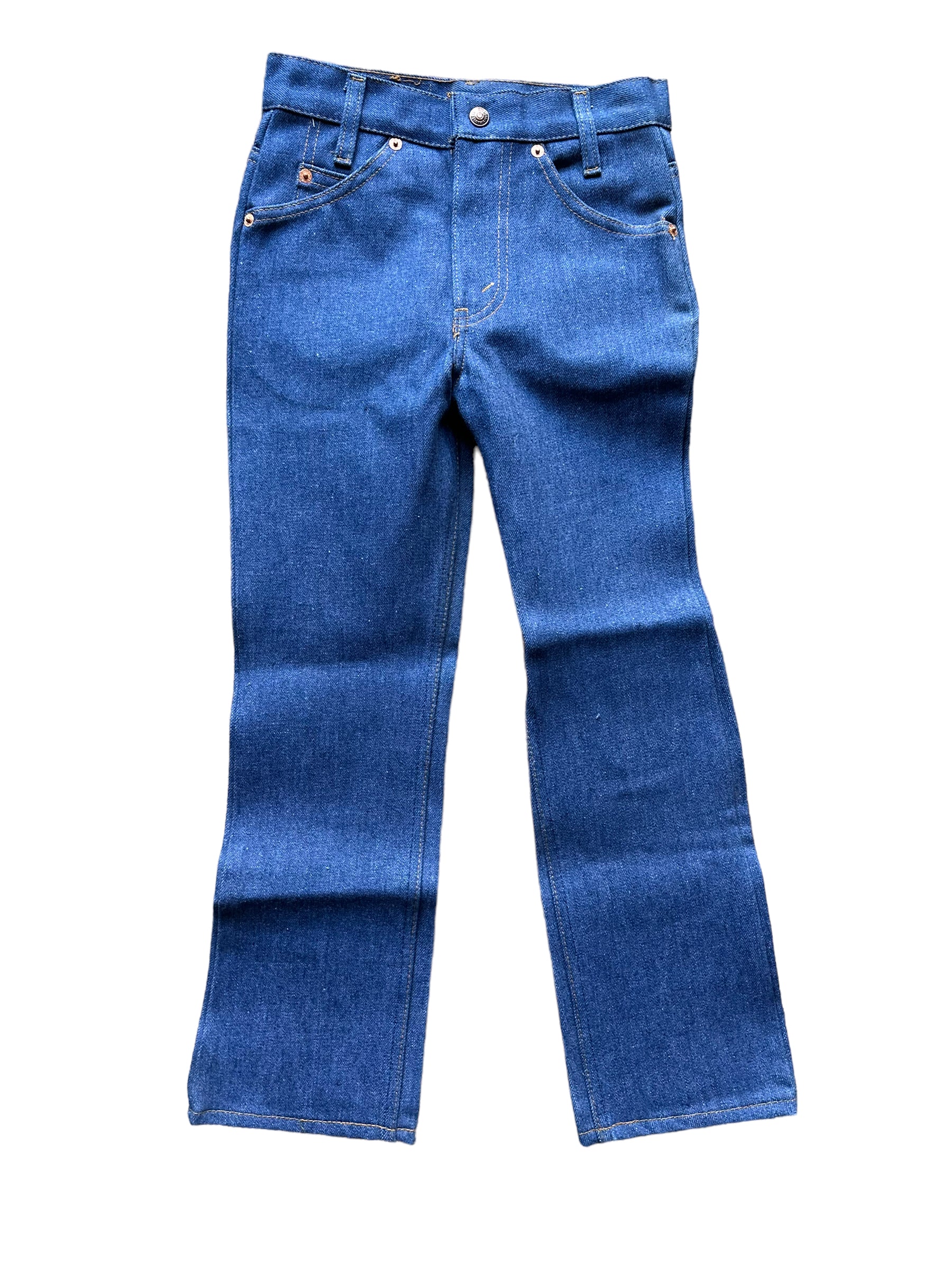Full front view of Vintage Deadstock Saddleman Boot Cut Jeans 24x23 | Seattle Kid's Vintage | Barn Owl Deadstock Levi's