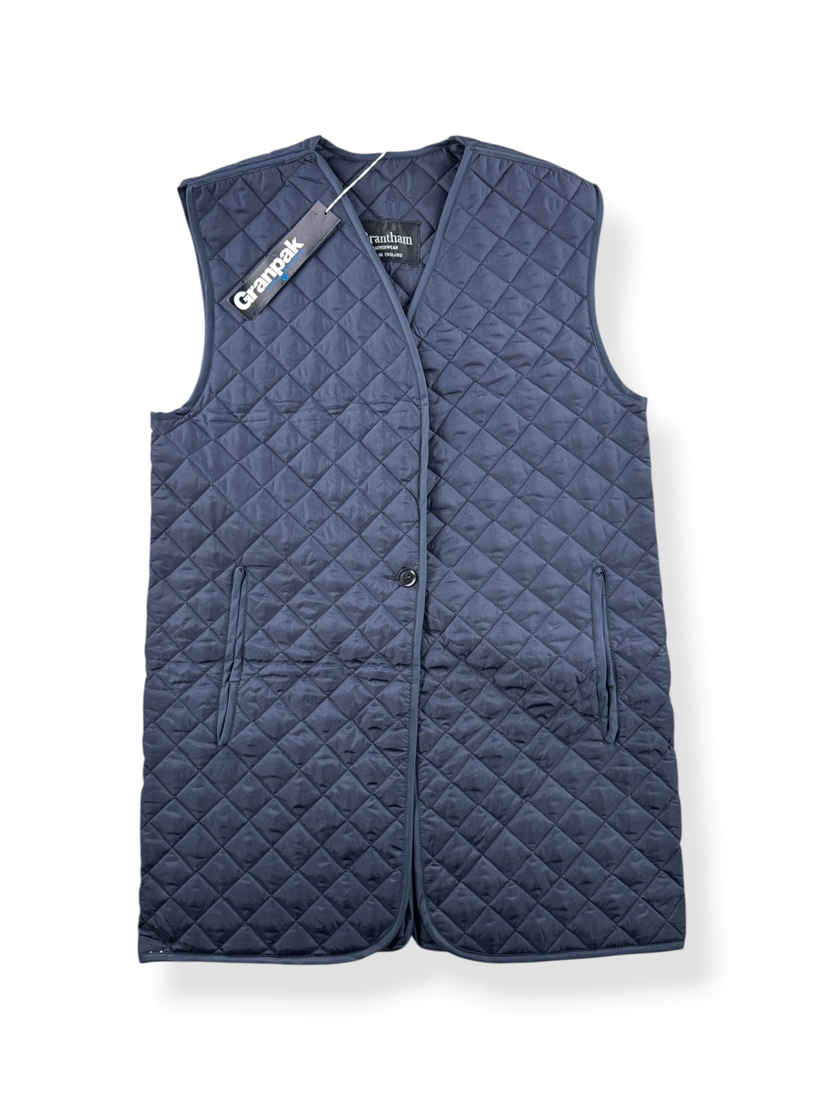 Front of Vintage Grantham Long Quilted Vest SZ S