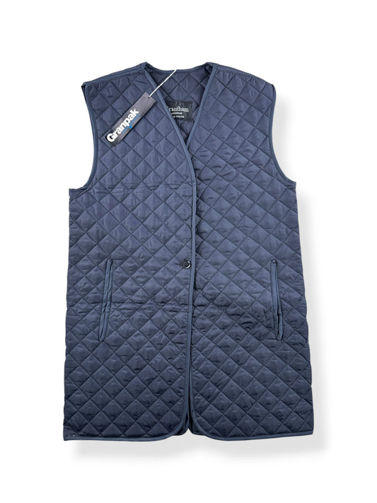 Front of Vintage Grantham Long Quilted Vest SZ S