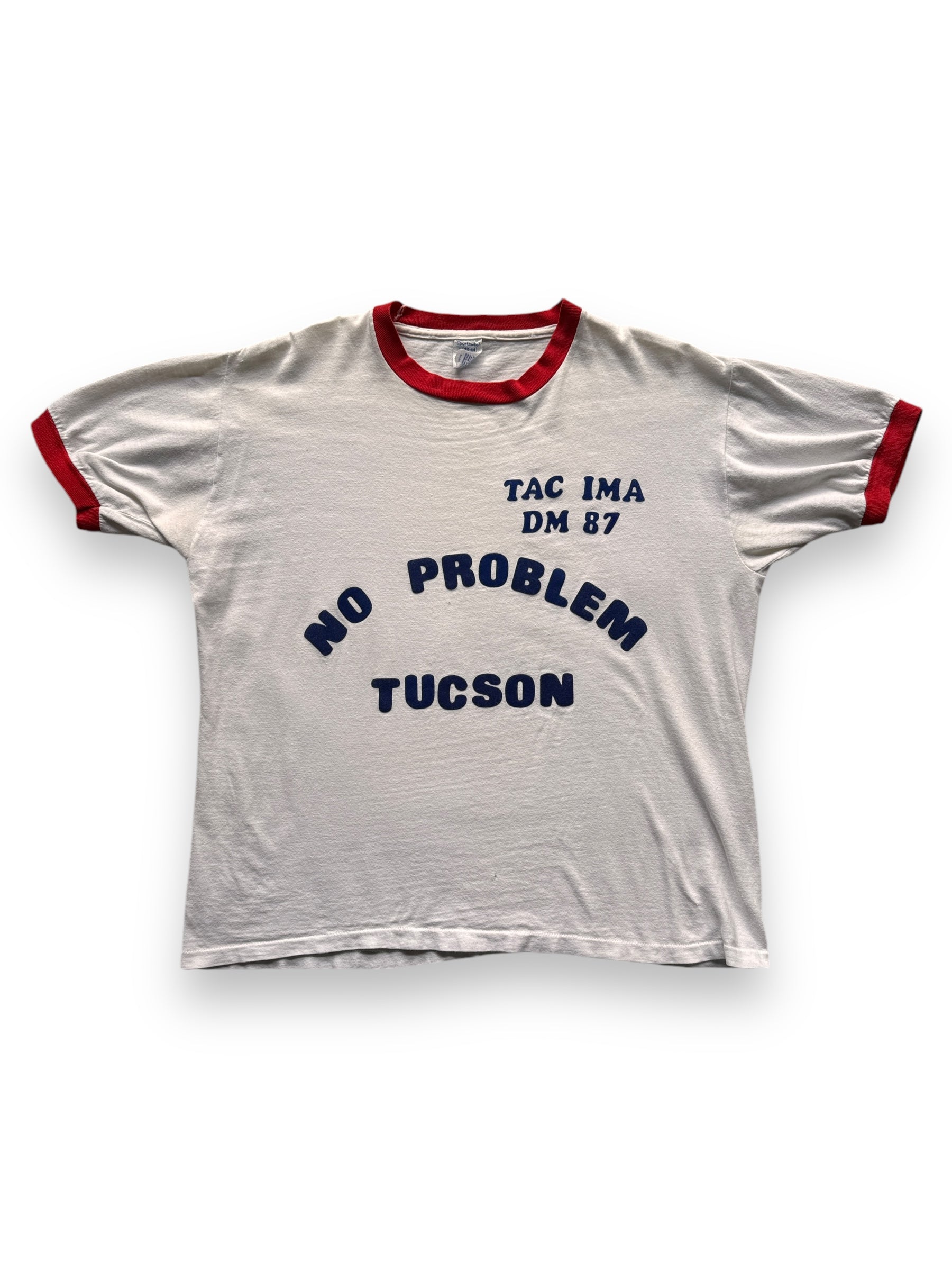 front of Vintage No Problem Tuscon Ringer Tee SZ L