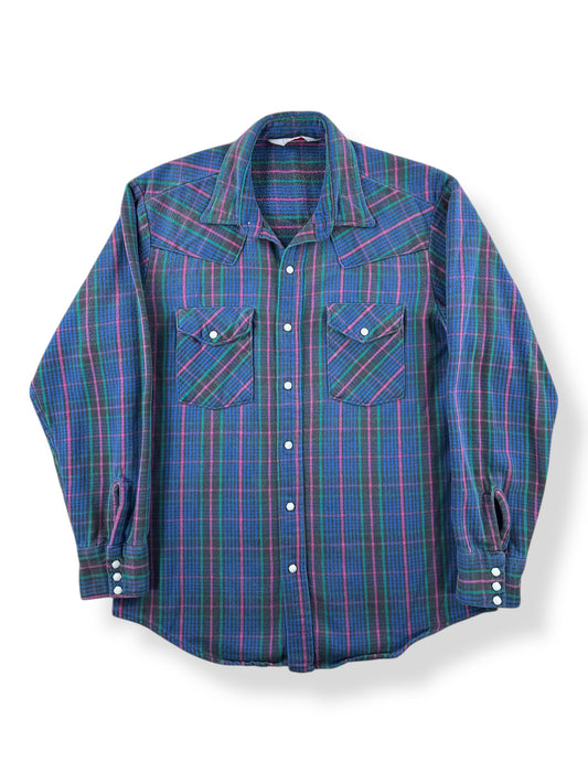 Front of Vintage Dakota Pearlsnap Cotton Flannel SZ L