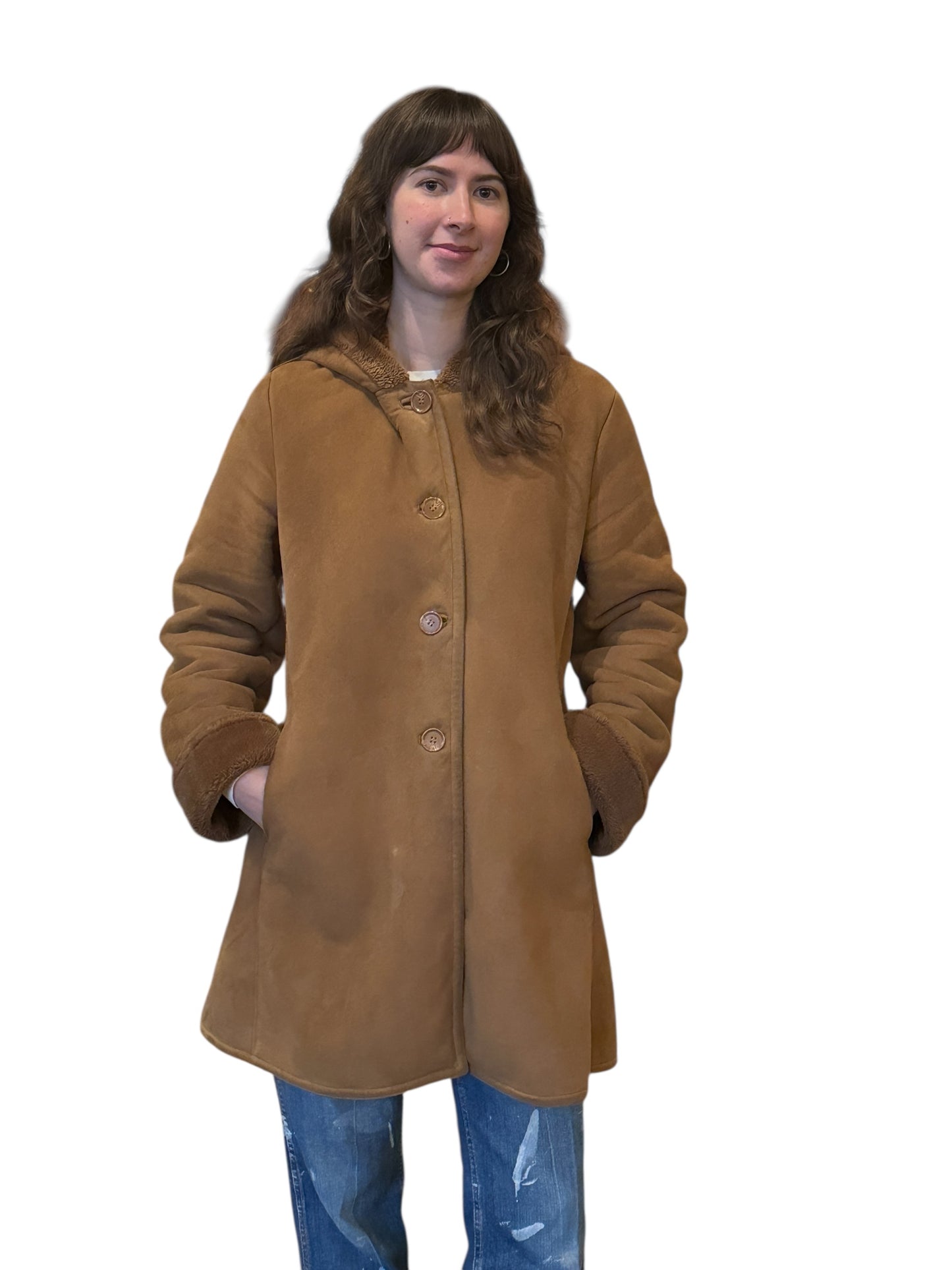 Front of Vintage Denali Suede/Shearling Coat SZ M