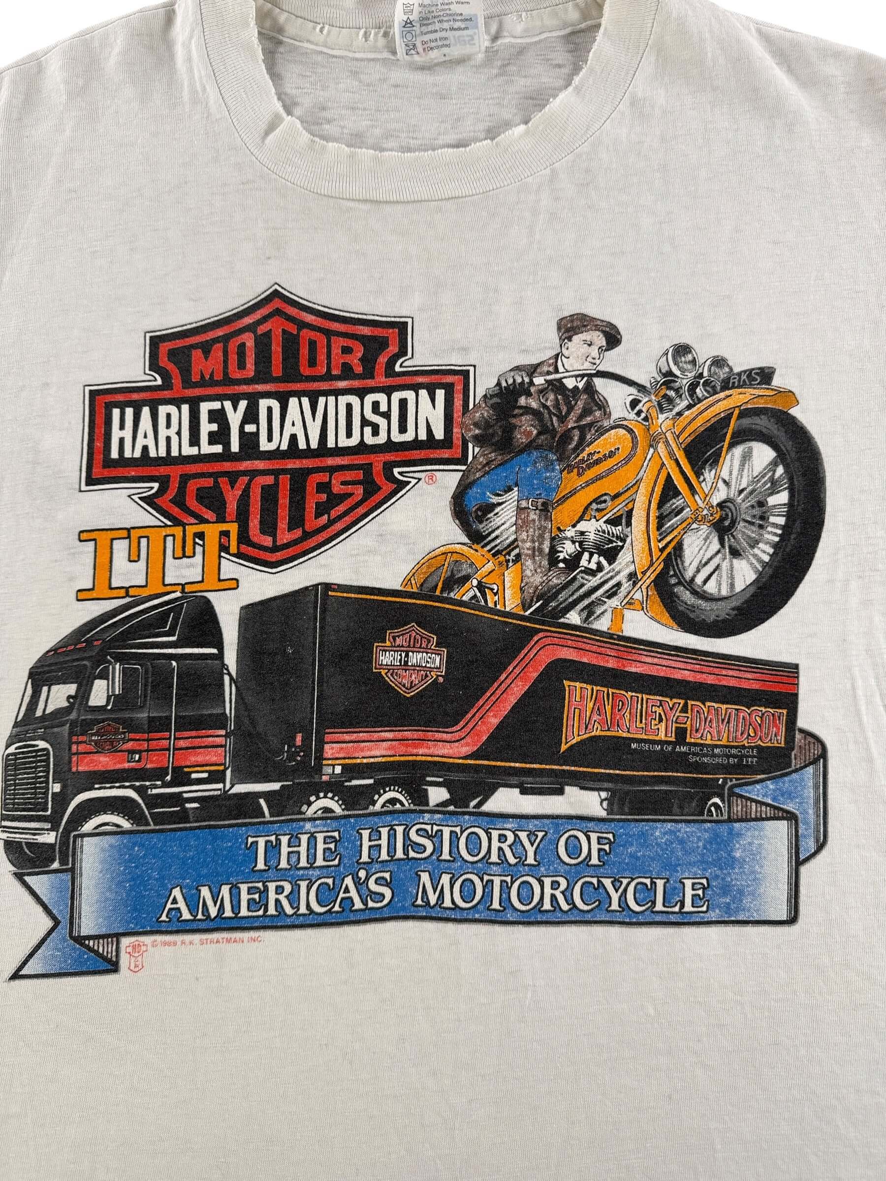 Graphic of Vintage ITT Harley Davidson Shredder Tee SZ L (Fits M)
