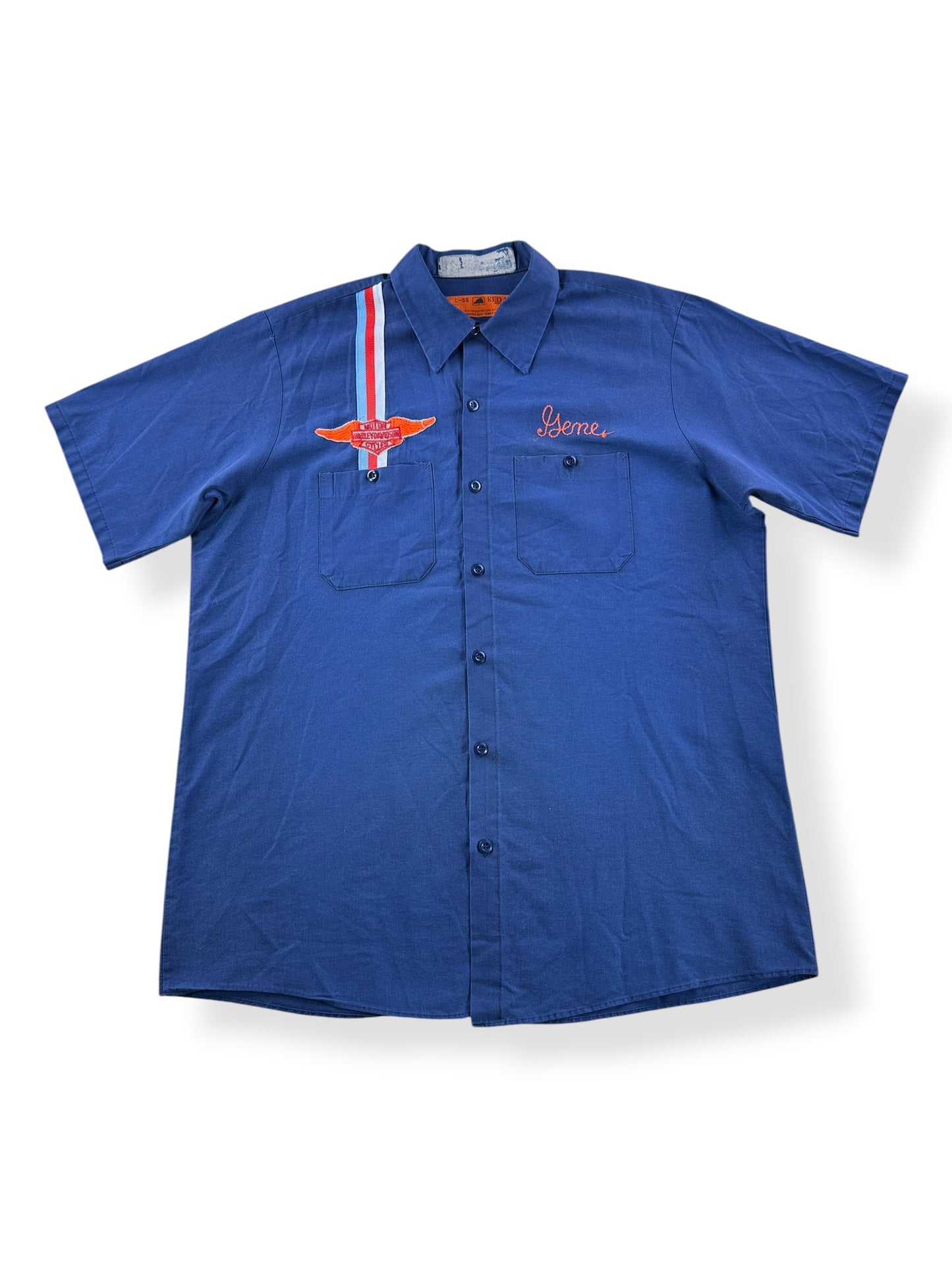 Front of Vintage 60s Harley Mechanic Shirt SZ L