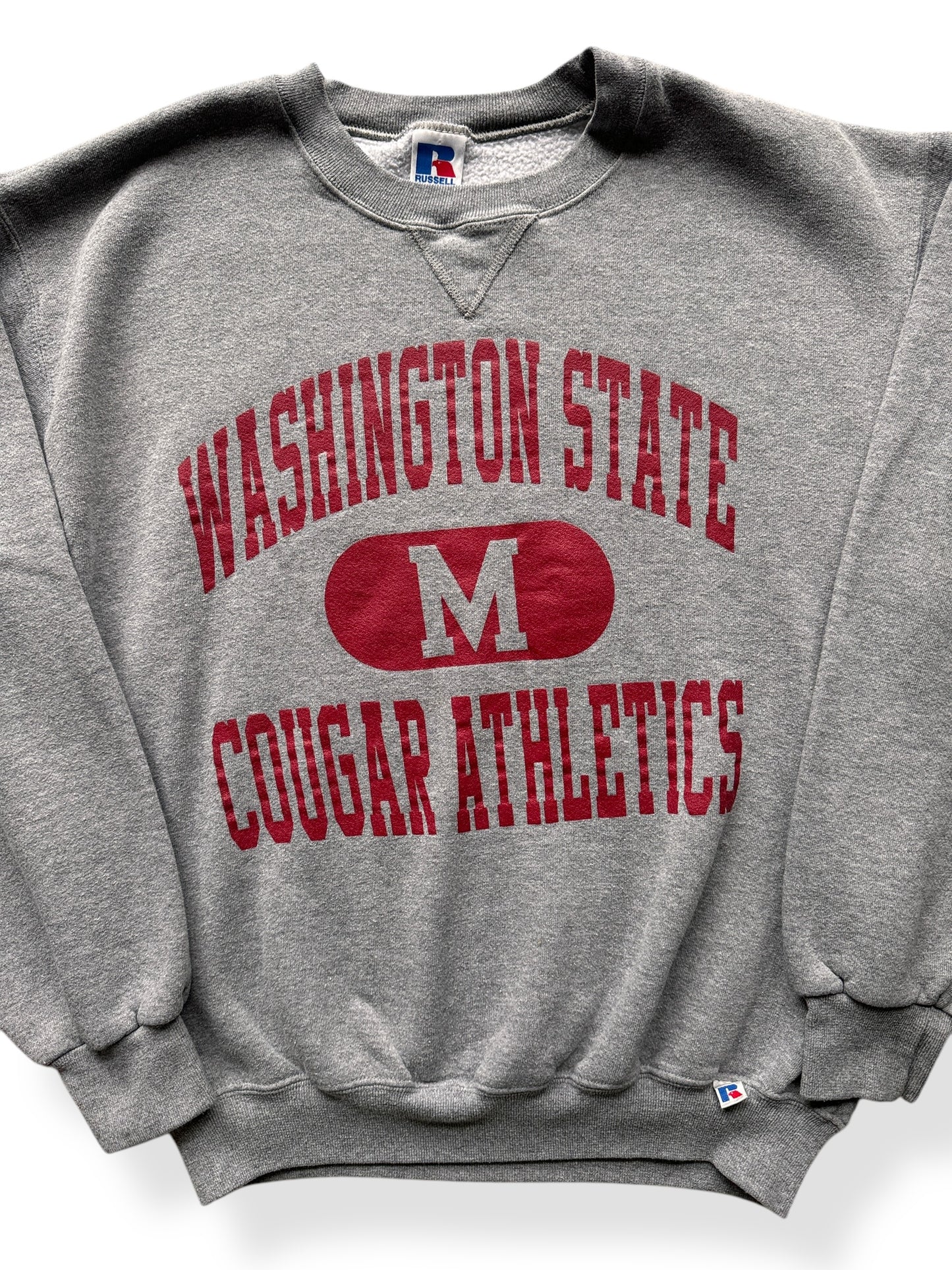 Front Close Up of Vintage WSU Cougars Crewneck SZ M