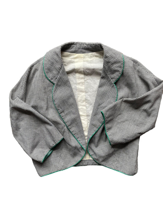 Full front view of Vintage 1950s Cropped Gingham Jacket | Vintage Ladies Clothing | Barn Owl True Vintage