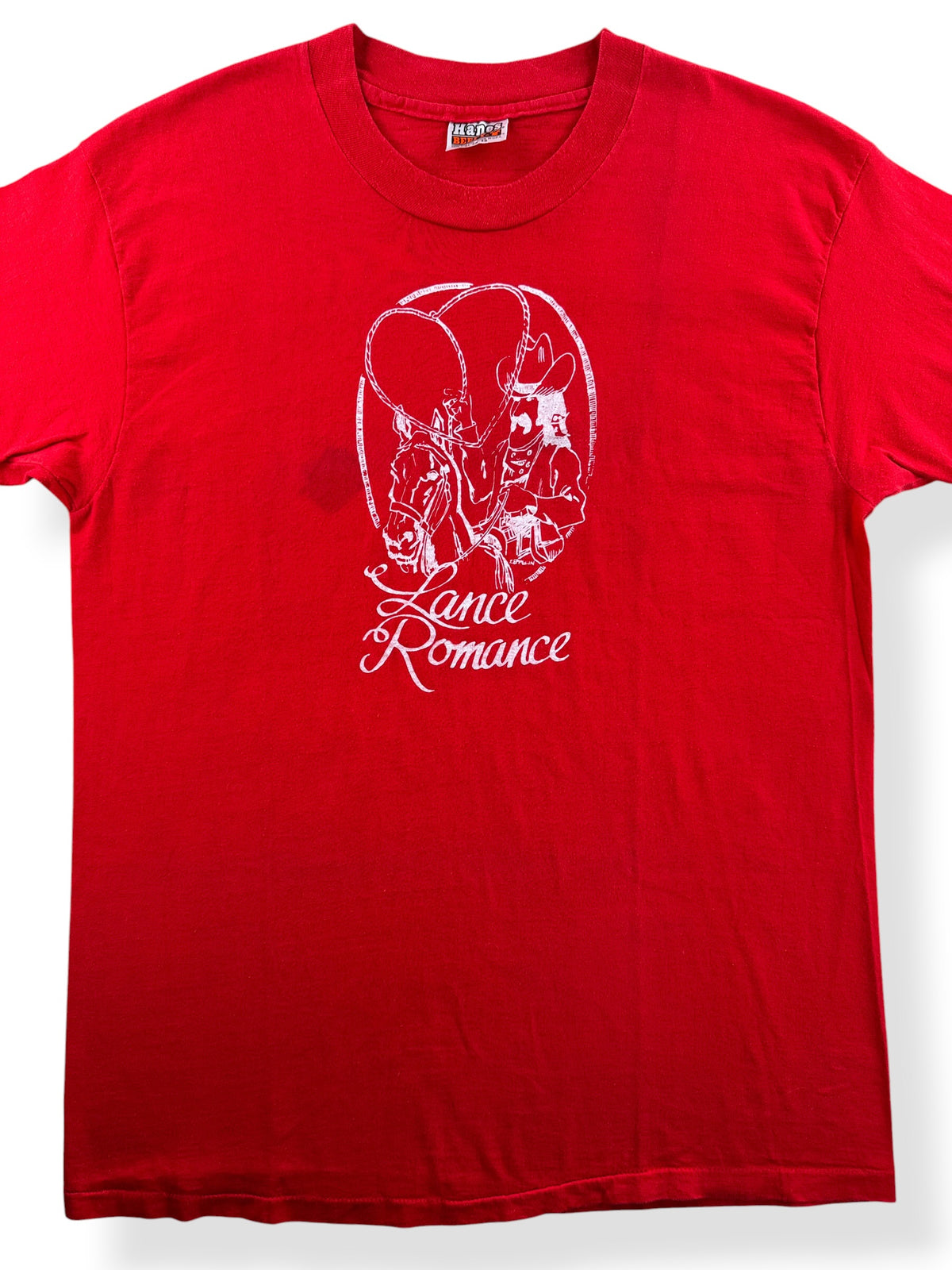 Close-up of Vintage Lance Romance Band Tee SZ XL (Fits L) - AS IS