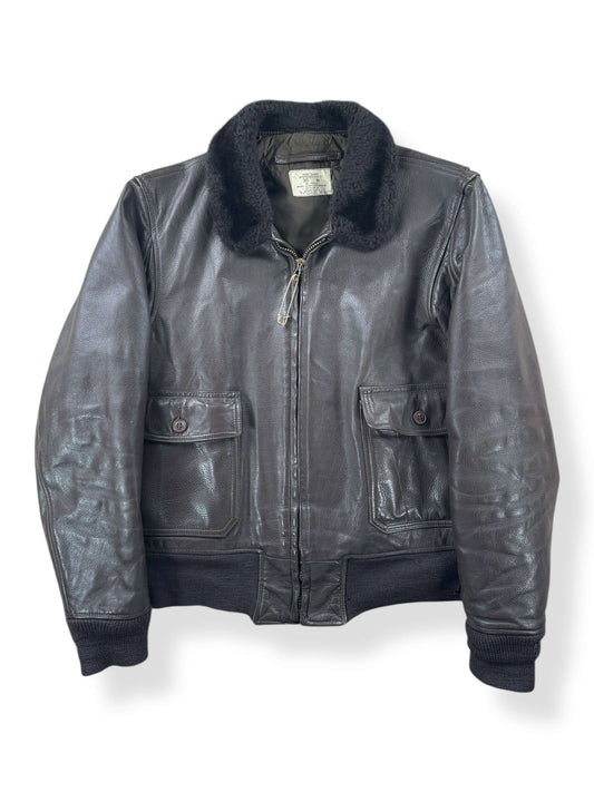 Front of Vintage 1976 USN G-1 Leather Jacket SZ 44