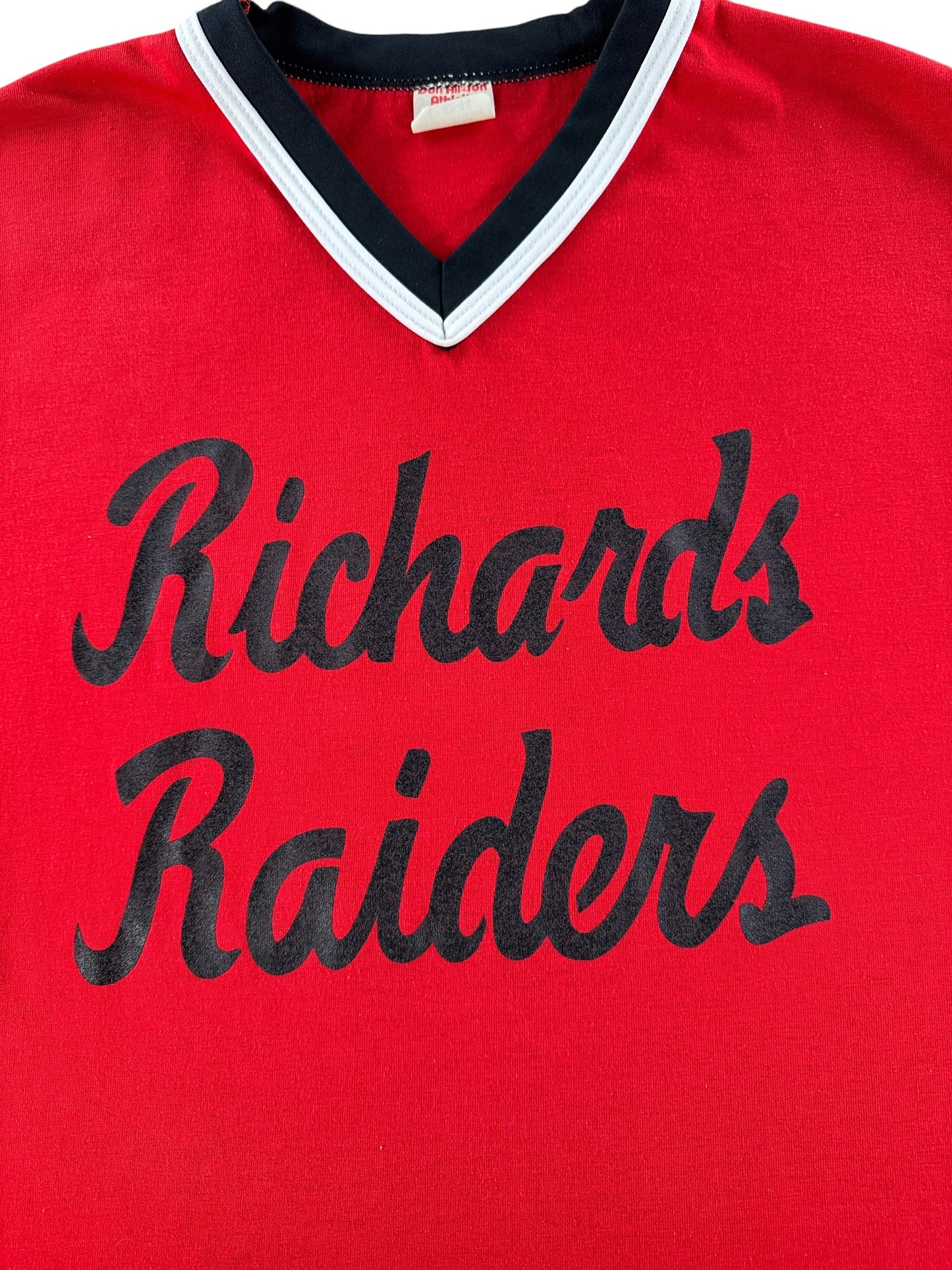 Graphic of Vintage Richard's Raiders Jersey Tee SZ L (Fits S)