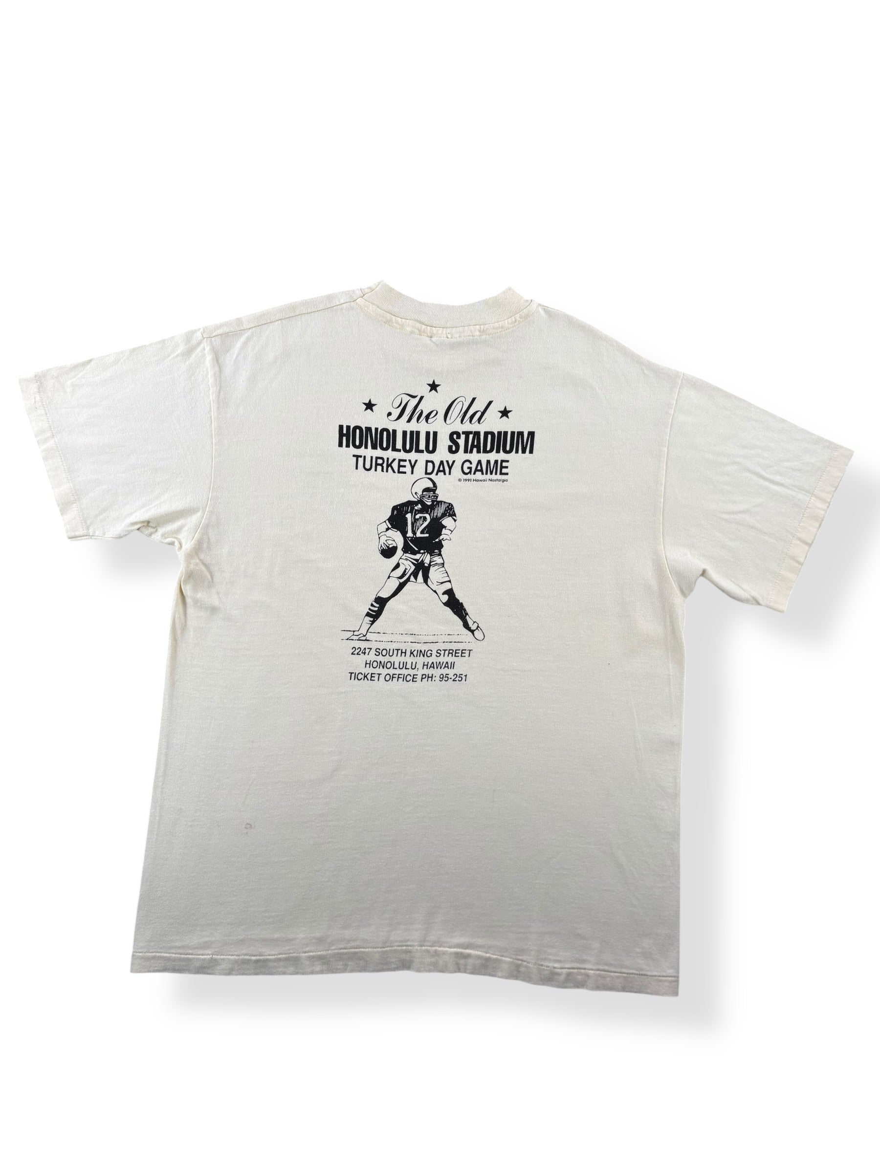 Back of Vintage Hawaii Nostalgia Turkey Day Game Tee SZ L (Fits M)