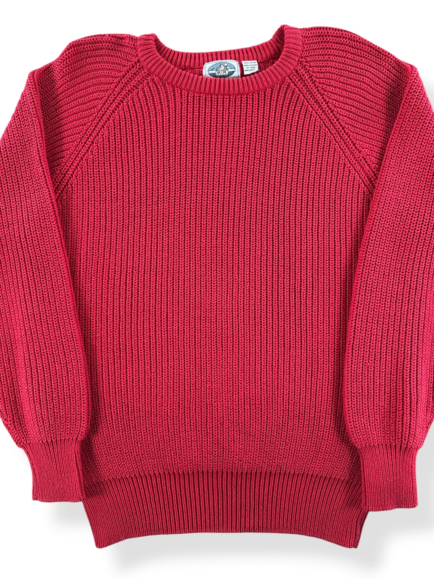 Front Close Up of Vintage Red R'N'R Cotton Sweater SZ XL (Fits M)