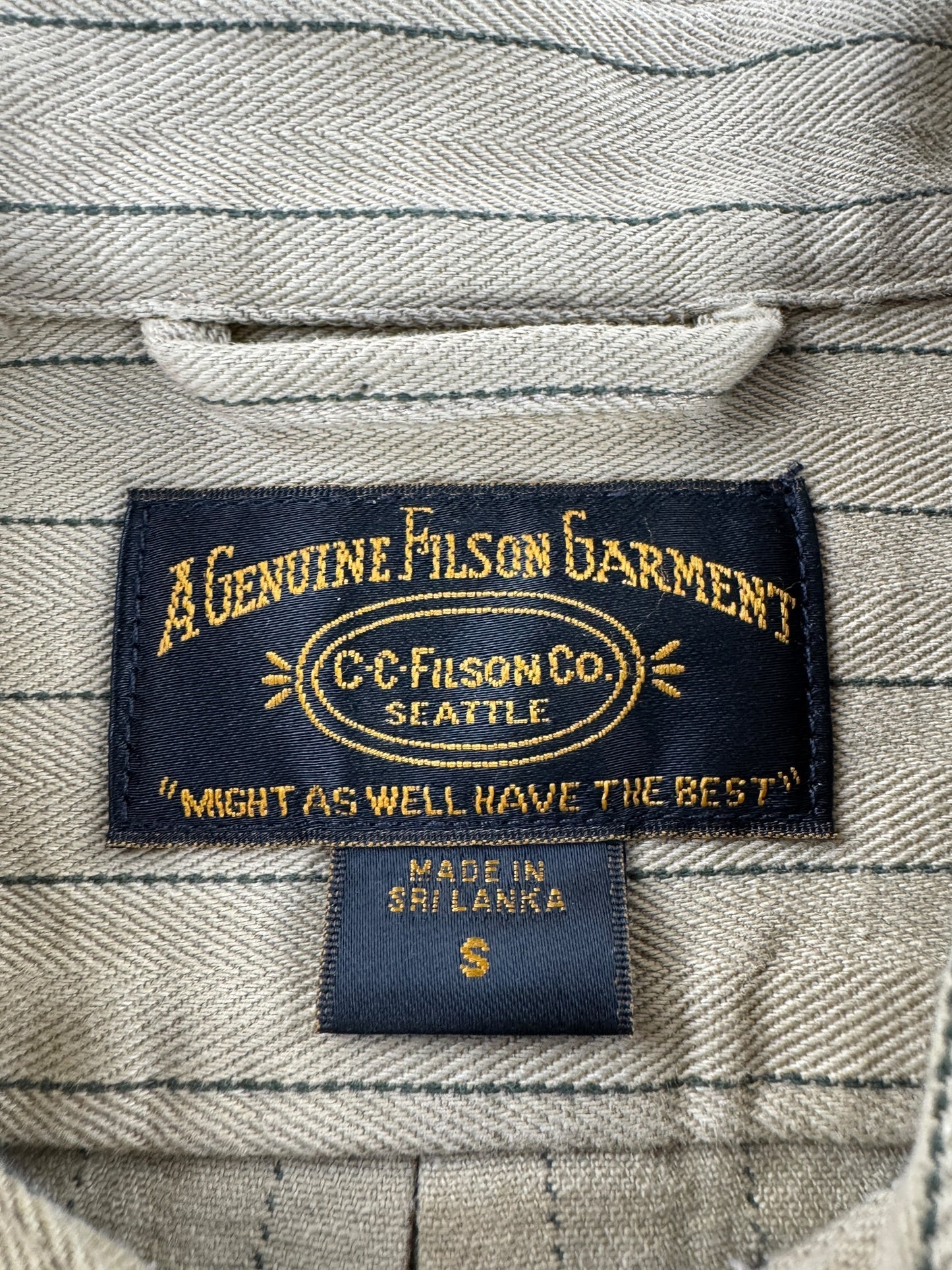 Tag on Filson Quarter Zip Work Shirt SZ S