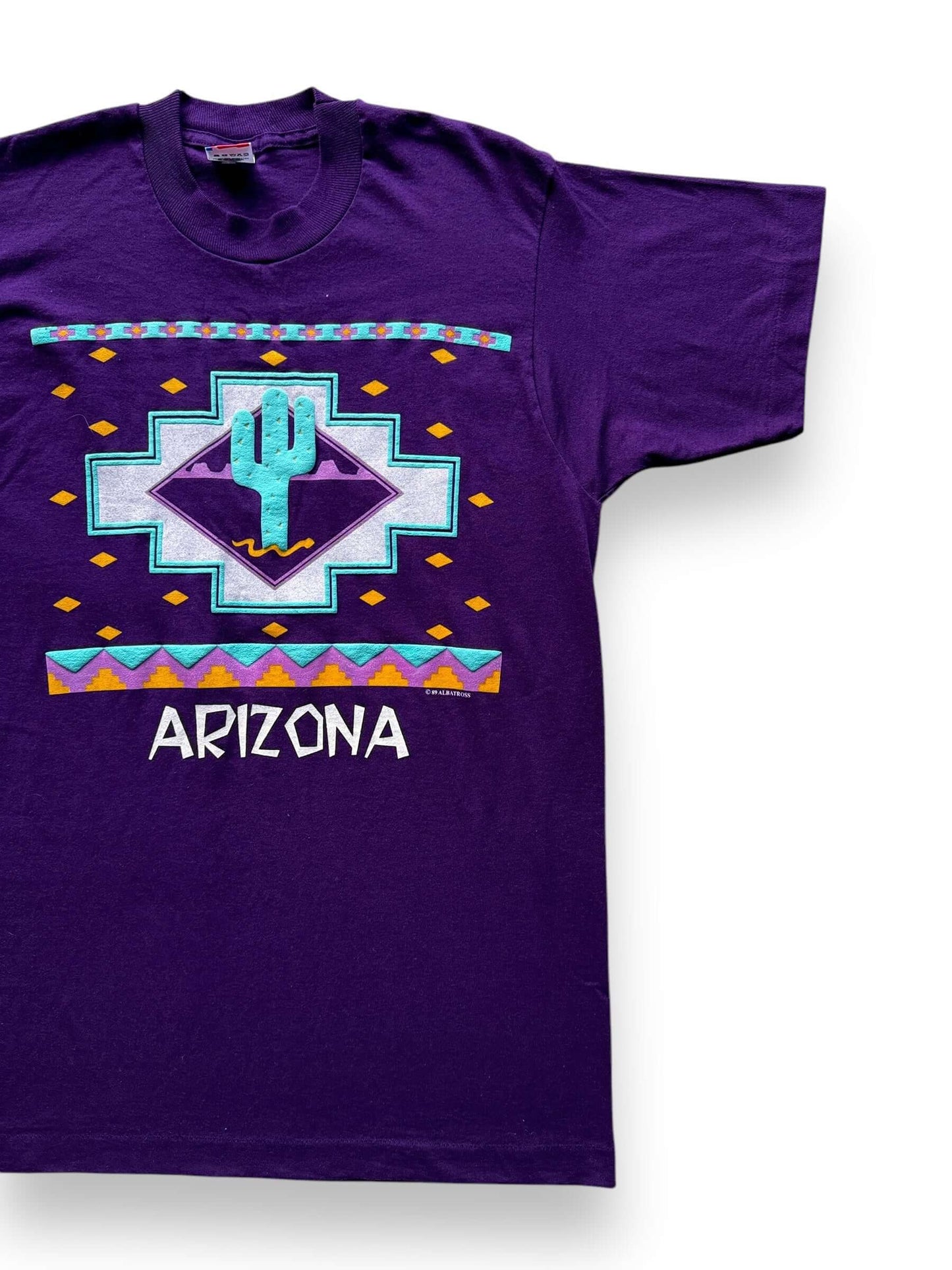 front left of Vintage Purple Arizona Tee SZ M