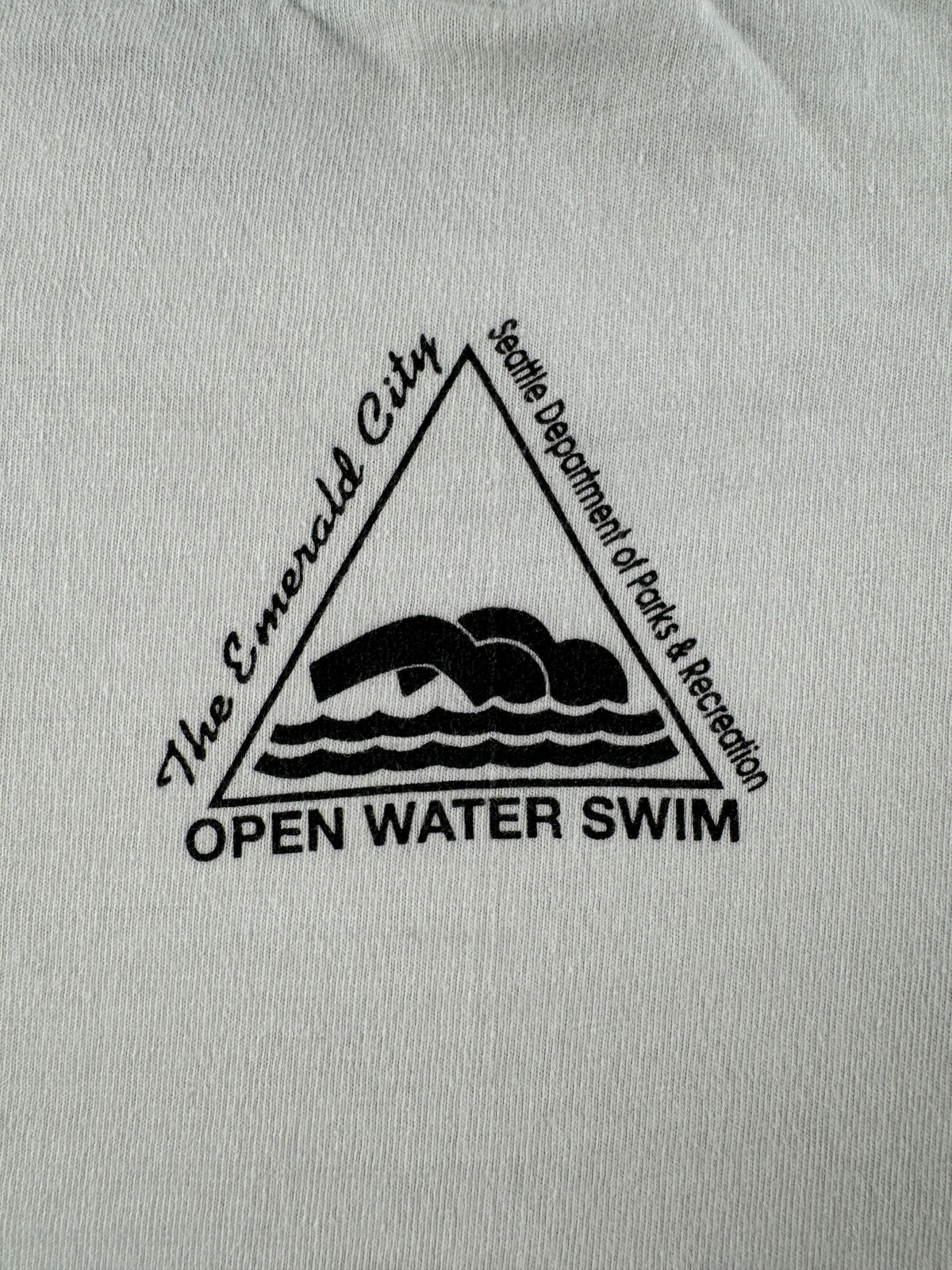Back Graphic on Vintage 90s Swim With The Fish Fish Tee SZ M