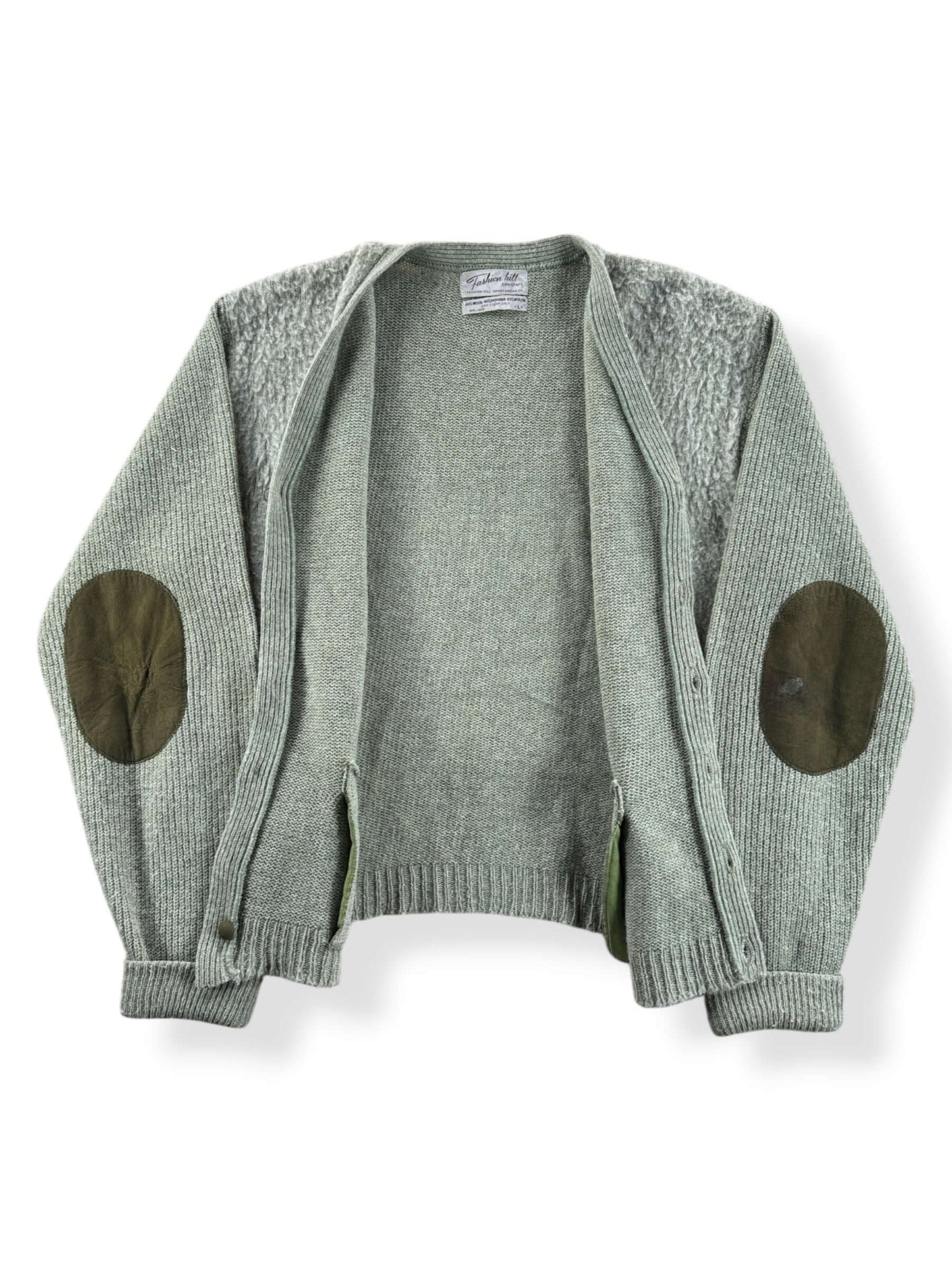 Inside of Vintage Cobain Style Green Mohair Cardigan SZ L