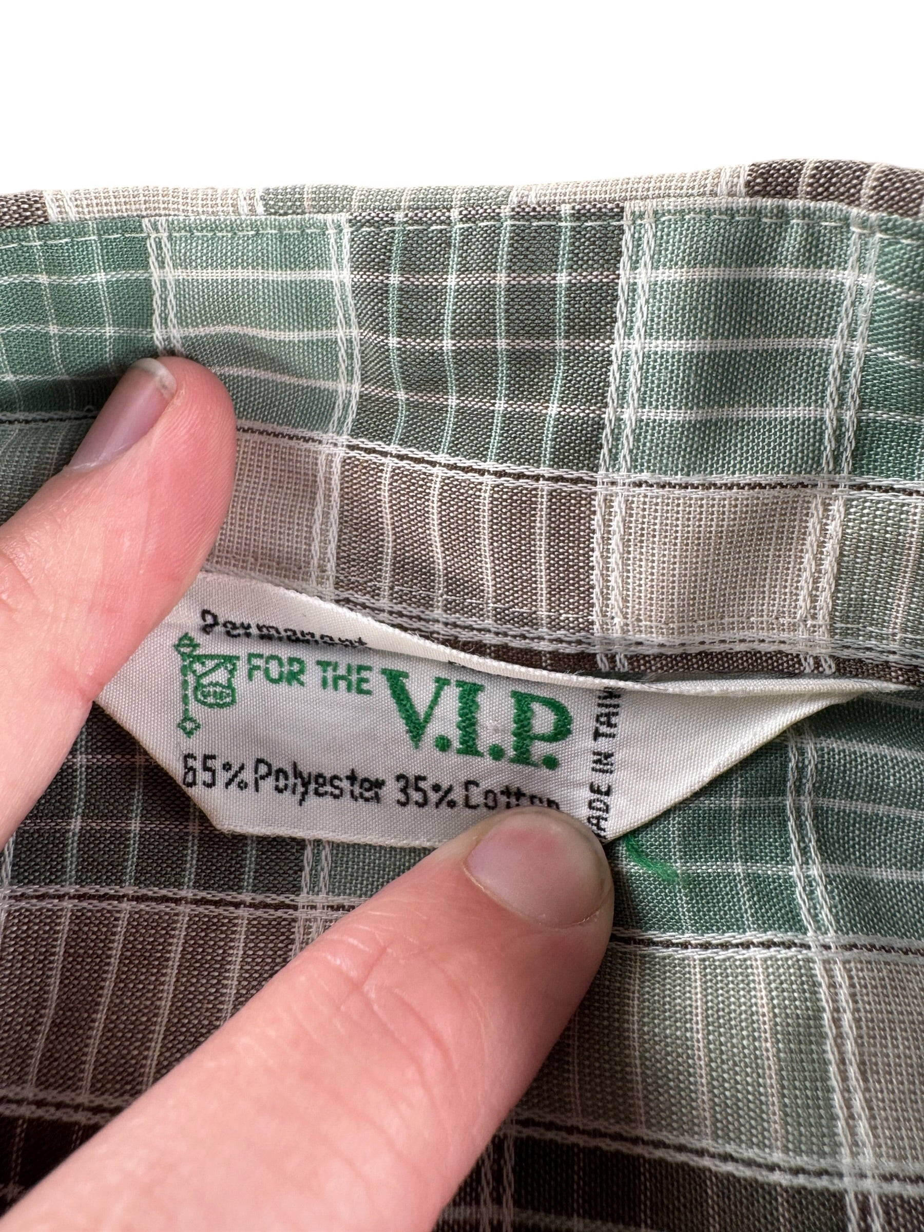 Tag on Vintage For The VIP Short Sleeve Plaid Shirt SZ S