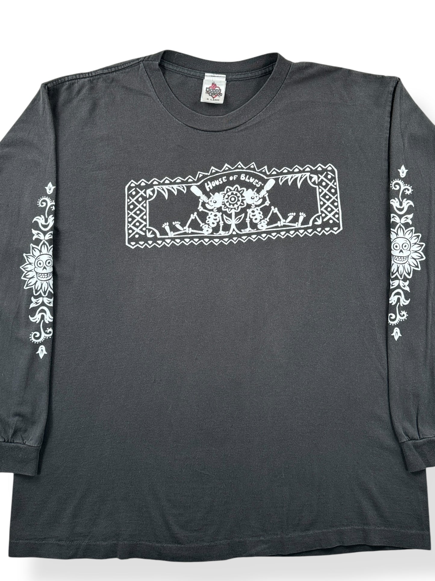 Front Close Up of Vintage House of Blues Long Sleeve Tee SZ XL
