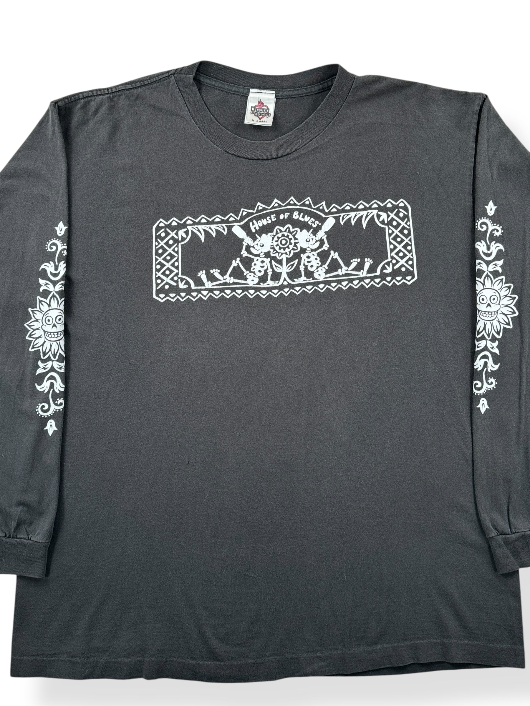 Front Close Up of Vintage House of Blues Long Sleeve Tee SZ XL