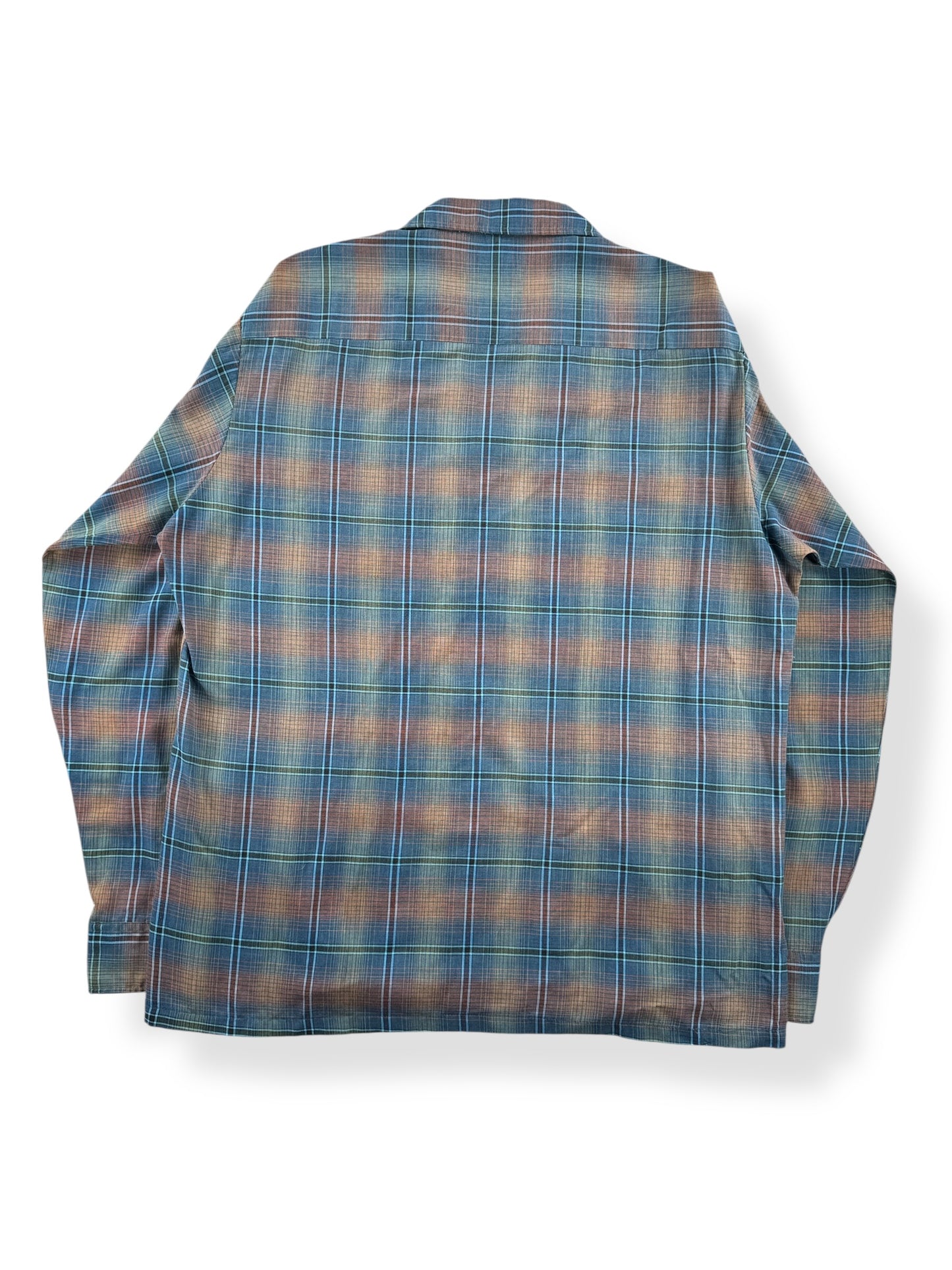 Back of Vintage 60s Penneys LS Loop Collar Shirt SZ M