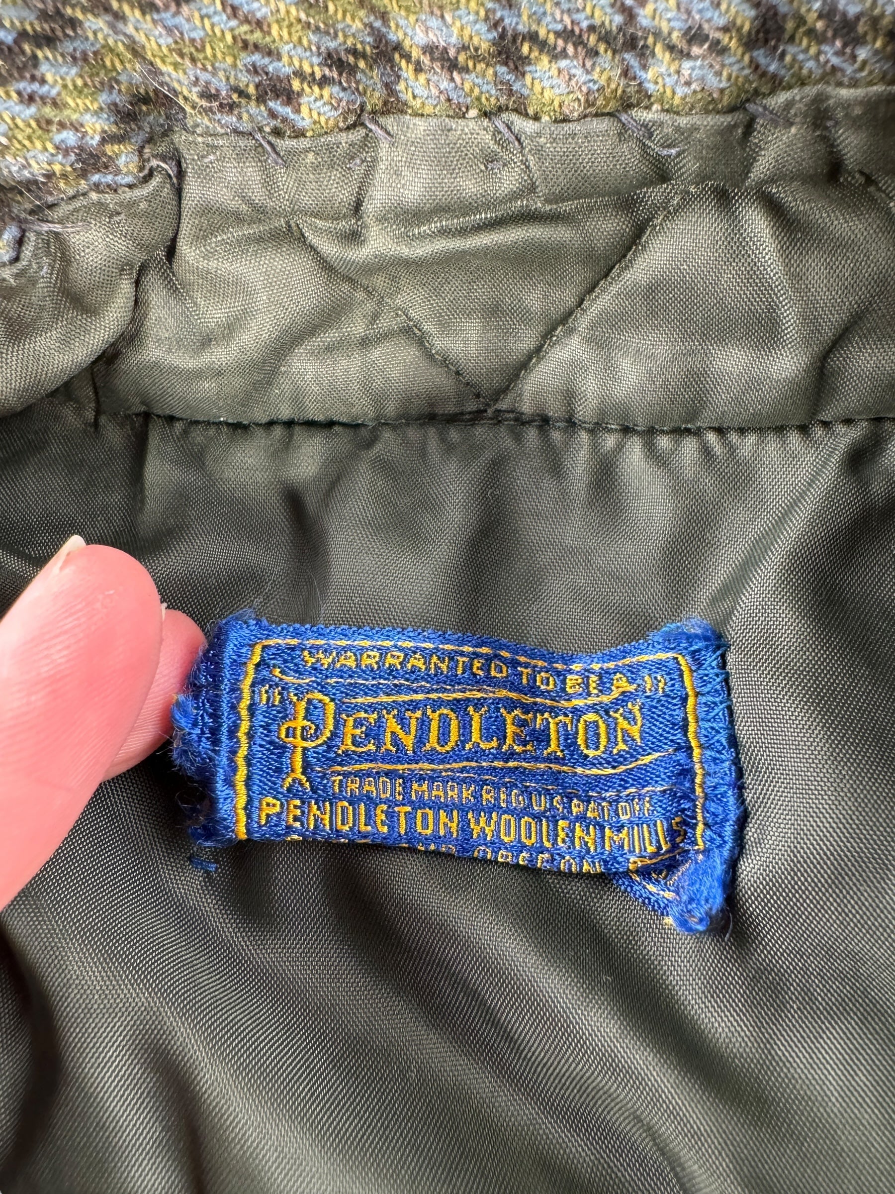 Tag on Vintage 50s Era Grey Pendleton SZ L
