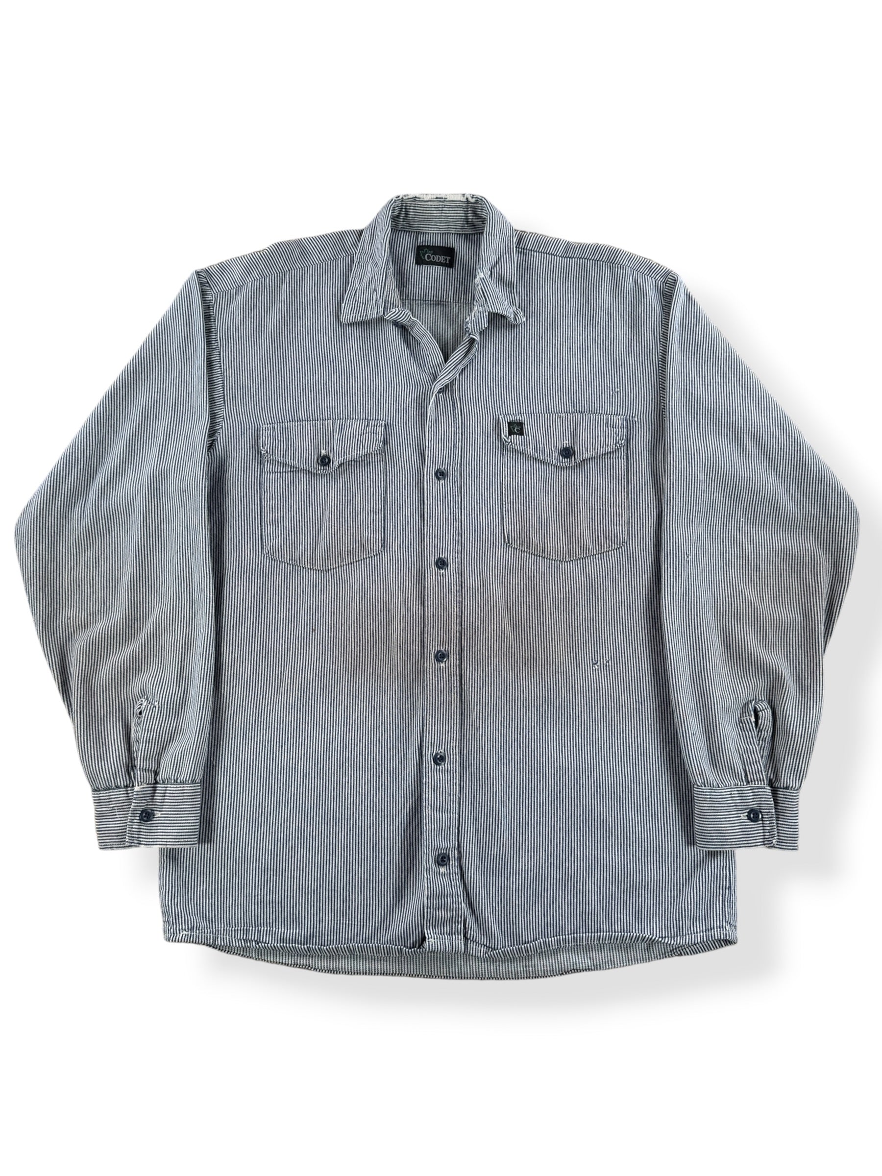 Front of Vintage Codet Hickory Stripe Button Up SZ L