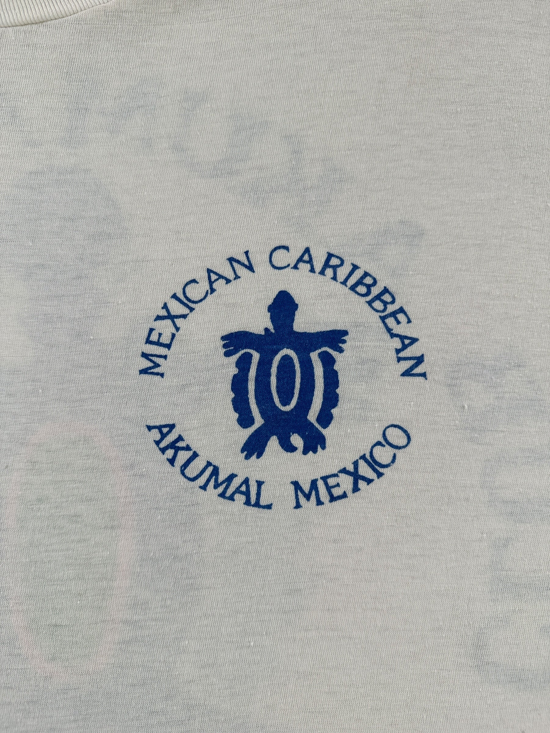 Front Graphic of Vintage Akumal Mexico Tee SZ L