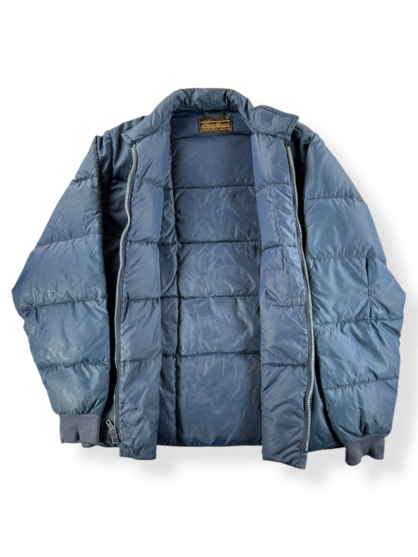 Inside of Vintage Eddie Bauer Down Jacket SZ M - AS IS