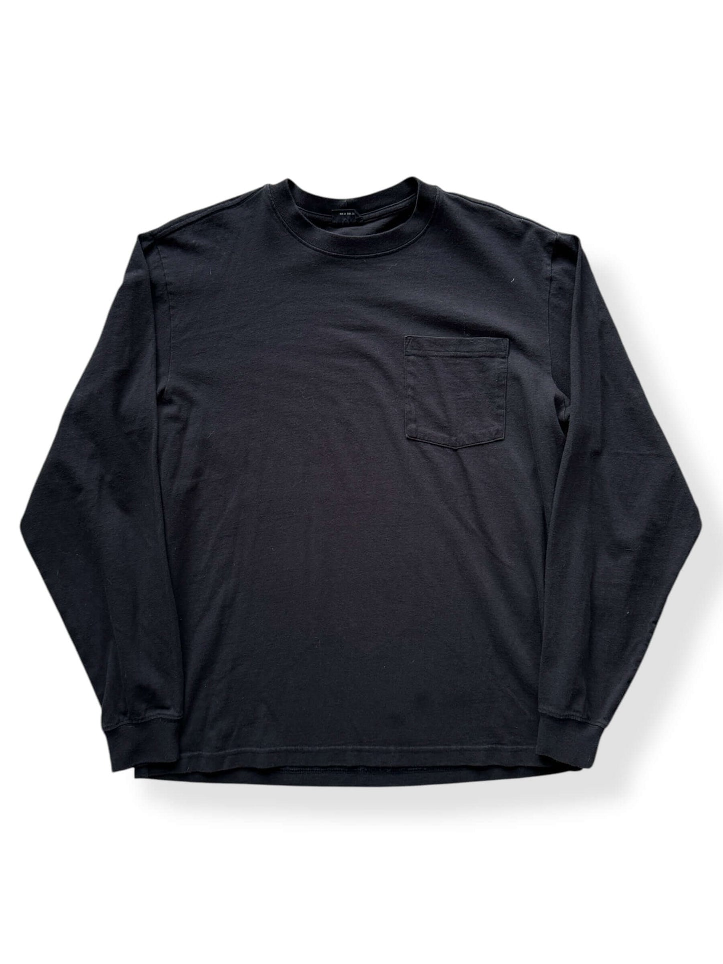 Front of Filson Faded Black Long Sleeve Outfitter Pocket-T-Shirt SZ M