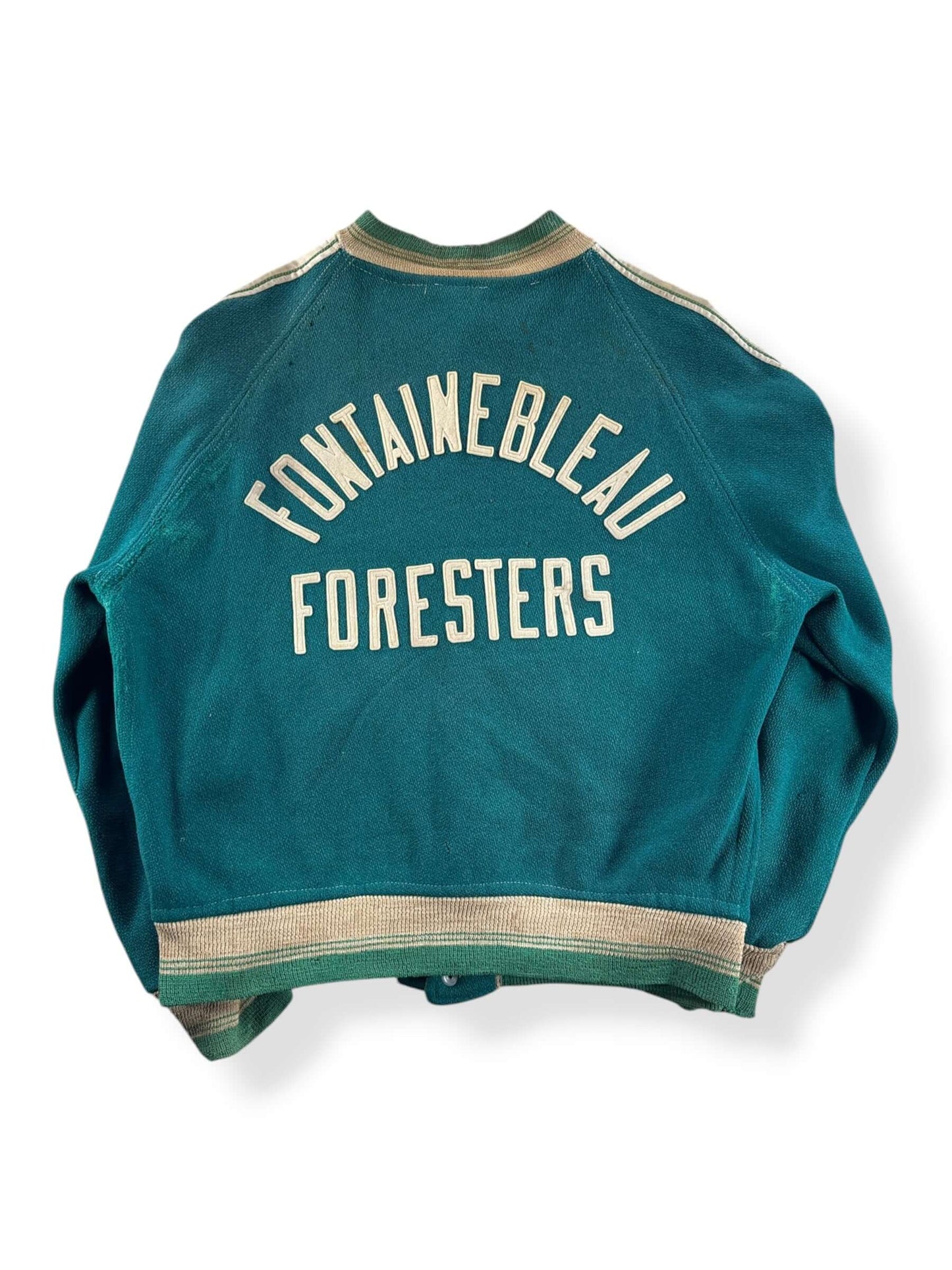 Back of Vintage 1952 Fontainebleau Foresters Varsity Jacket SZ M
