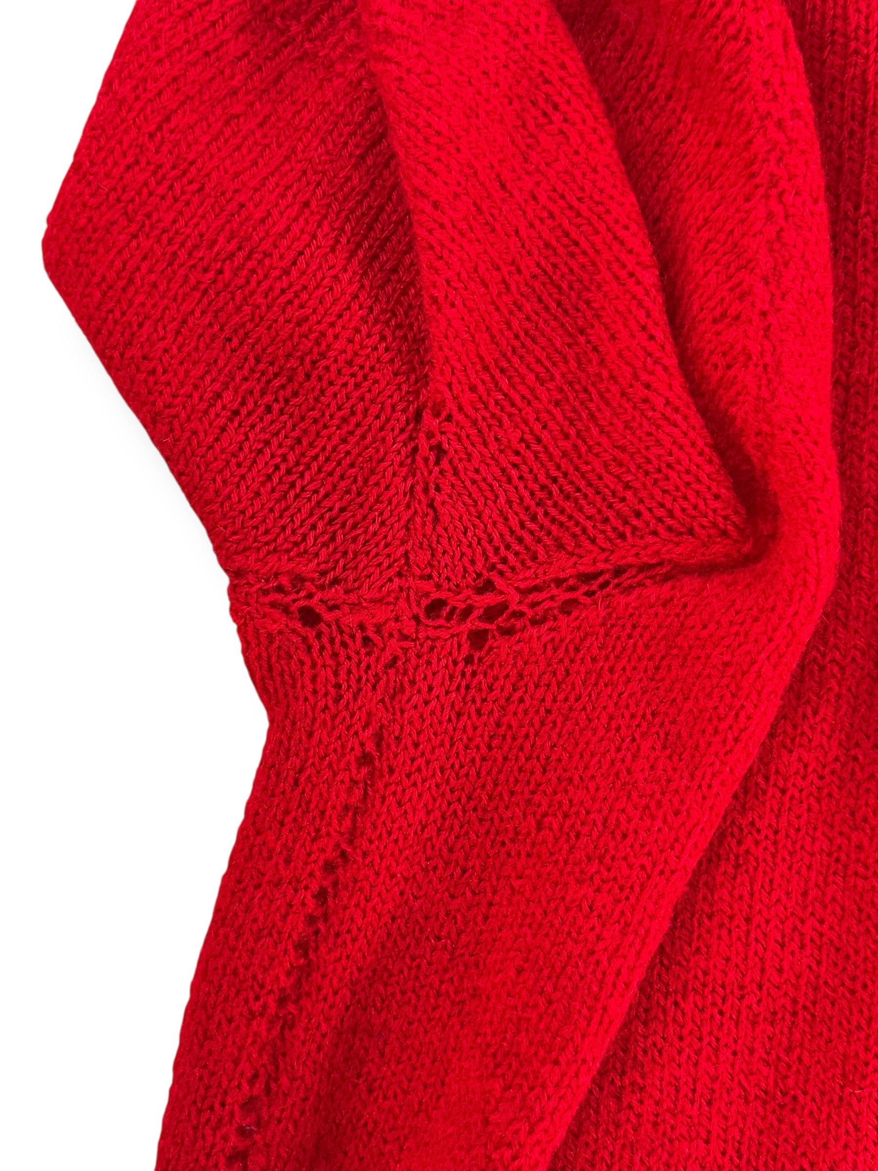 Under arm of 1960s Red Mohair Sweater L