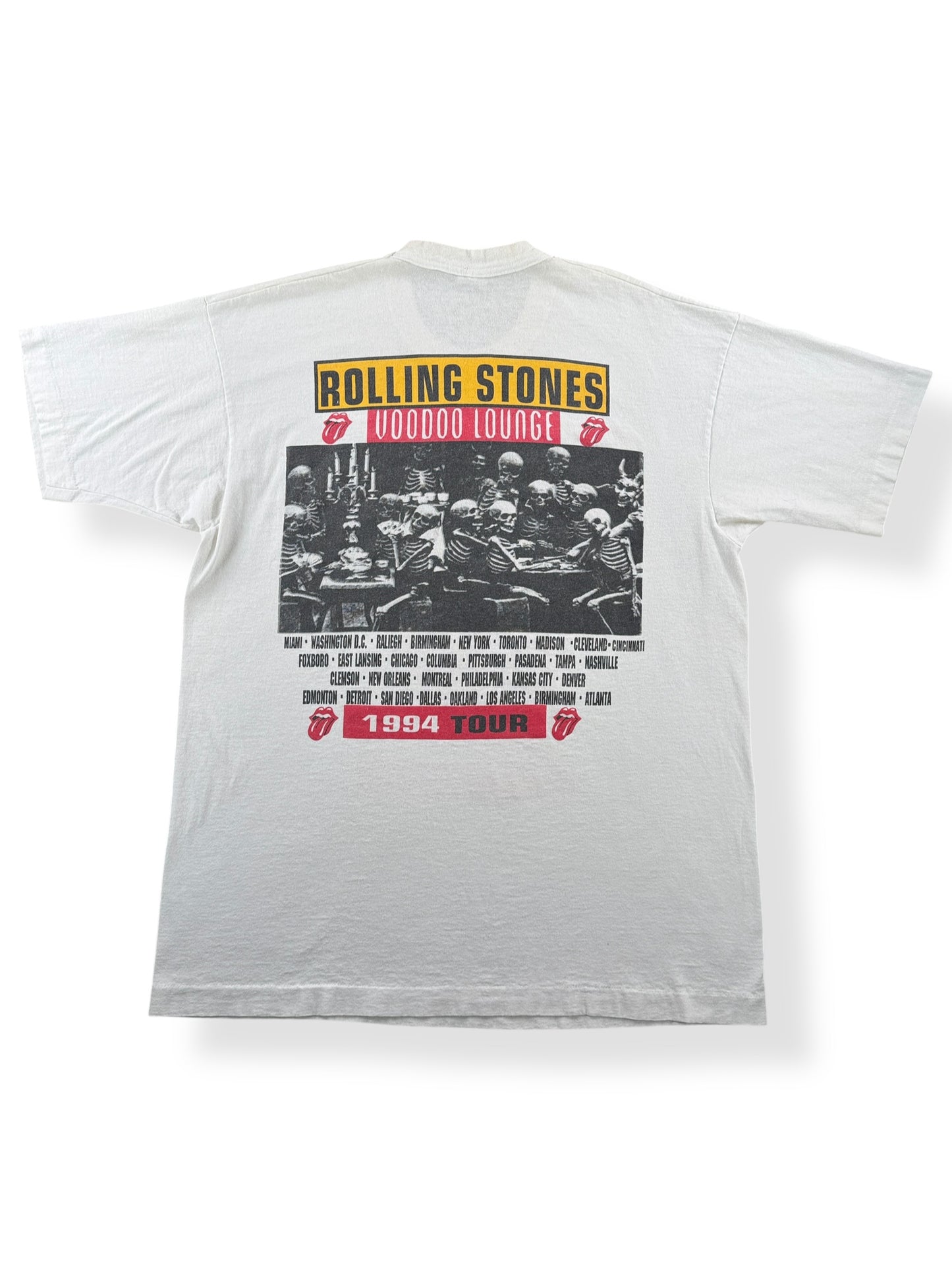 Back of Vintage Rolling Stones Voodoo Lounge Parking Lot Tee SZ XL