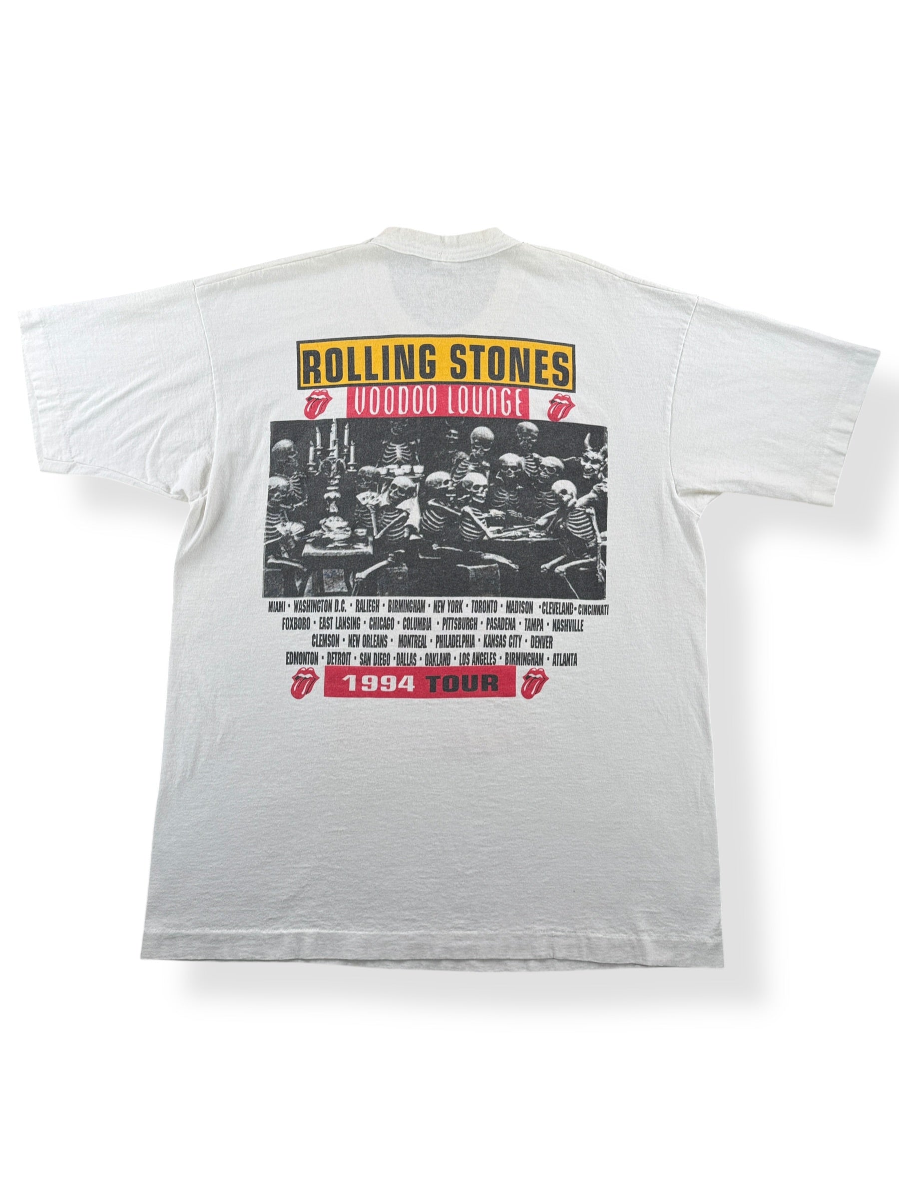 Back of Vintage Rolling Stones Voodoo Lounge Parking Lot Tee SZ XL