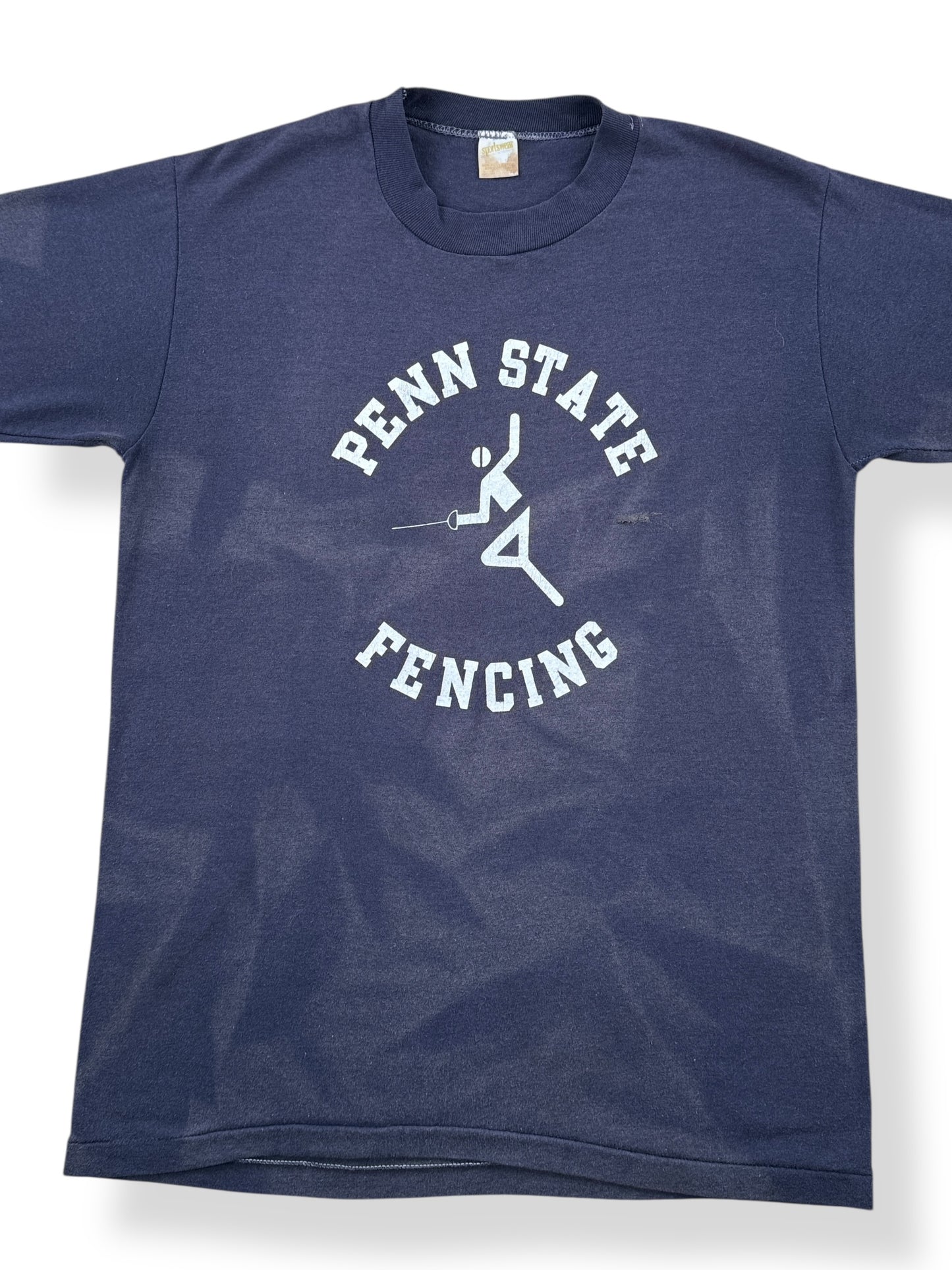 Front Close Up of Vintage Penn State Fencing Tee SZ L