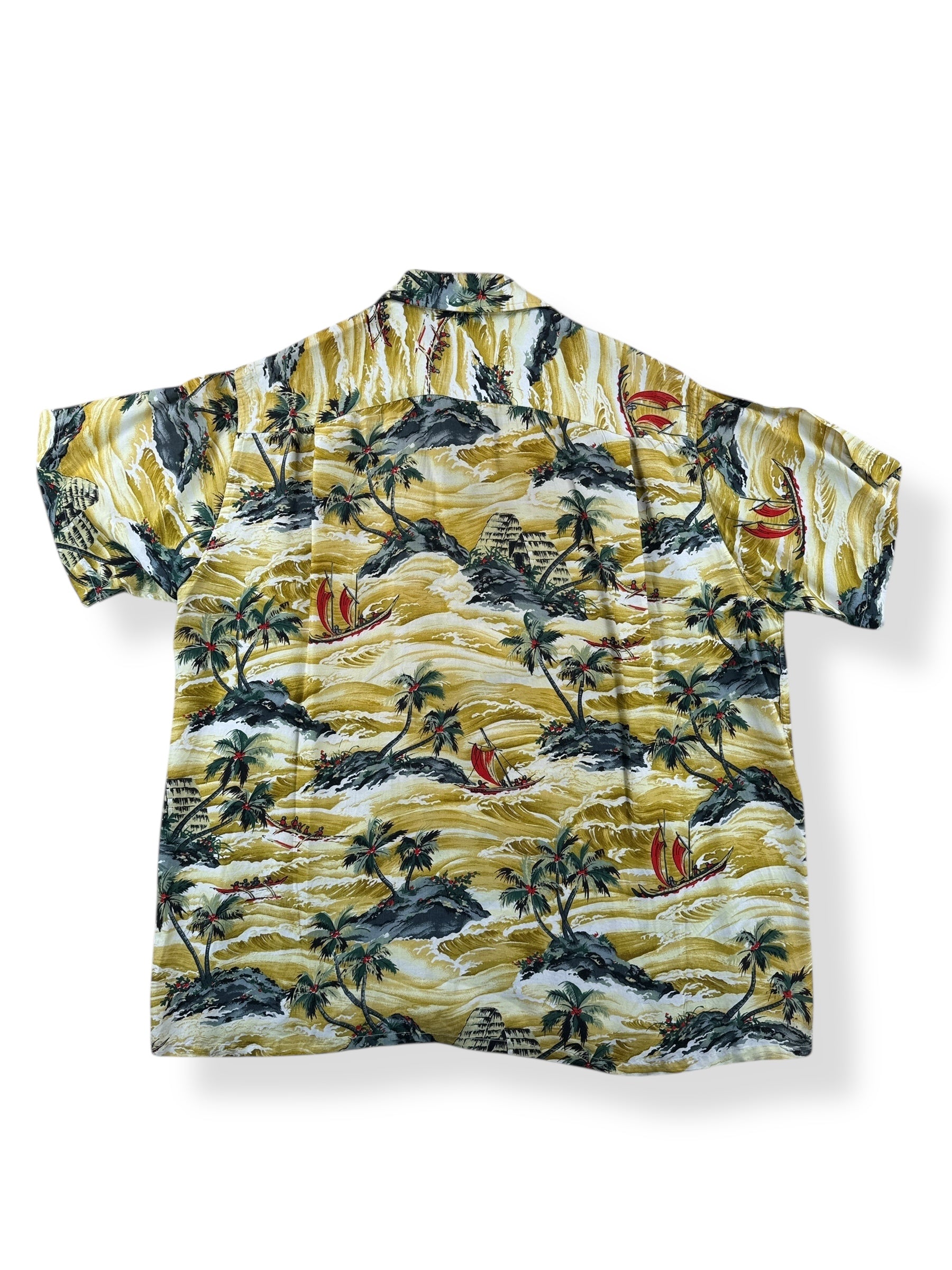 Back of Vintage Sportswear Made in Japan Aloha Shirt SZ L