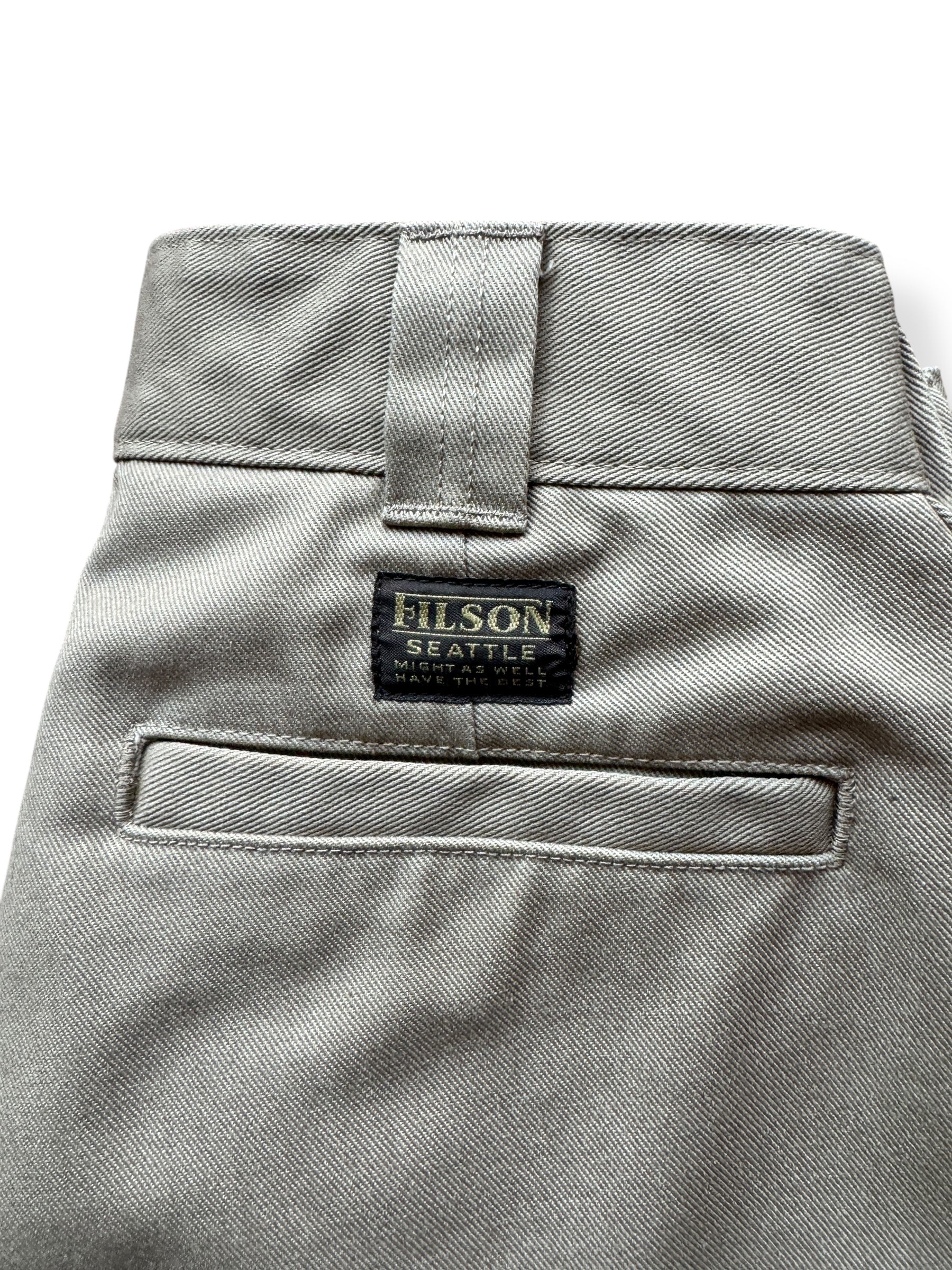 Label on Filson Grey Khaki Anchorage Work Pants W29