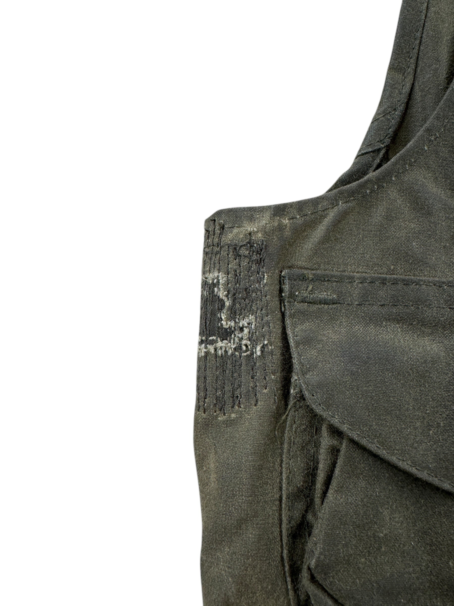 Repair on Vintage 90s Filson Tin Cloth Hunting Vest SZ L