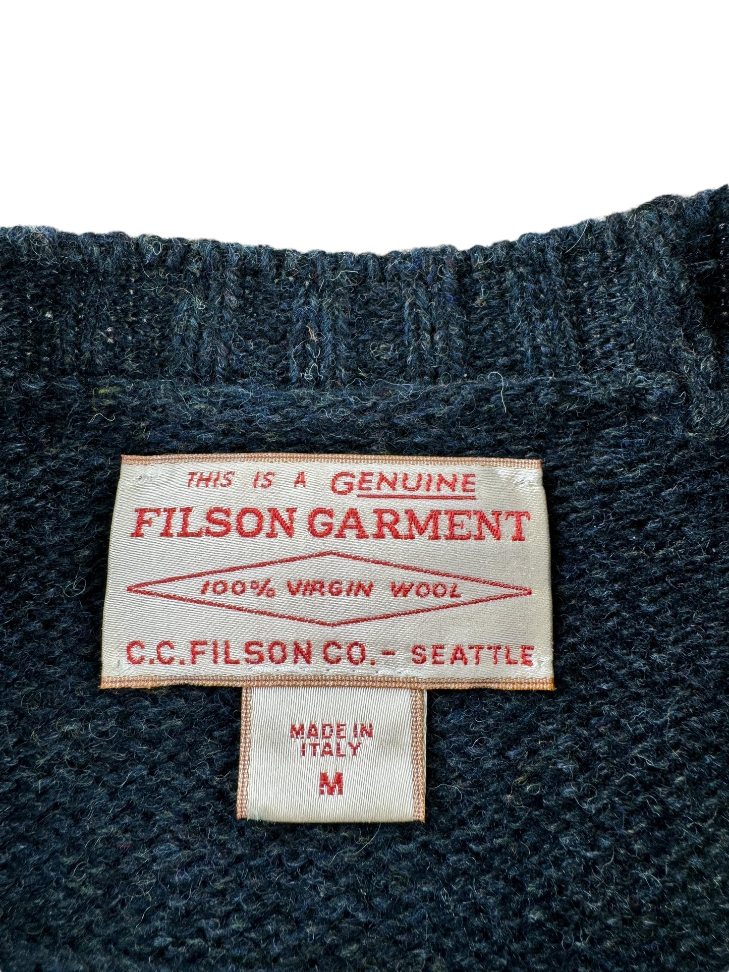 Tag on Filson Made in Italy Wool Sweater SZ M