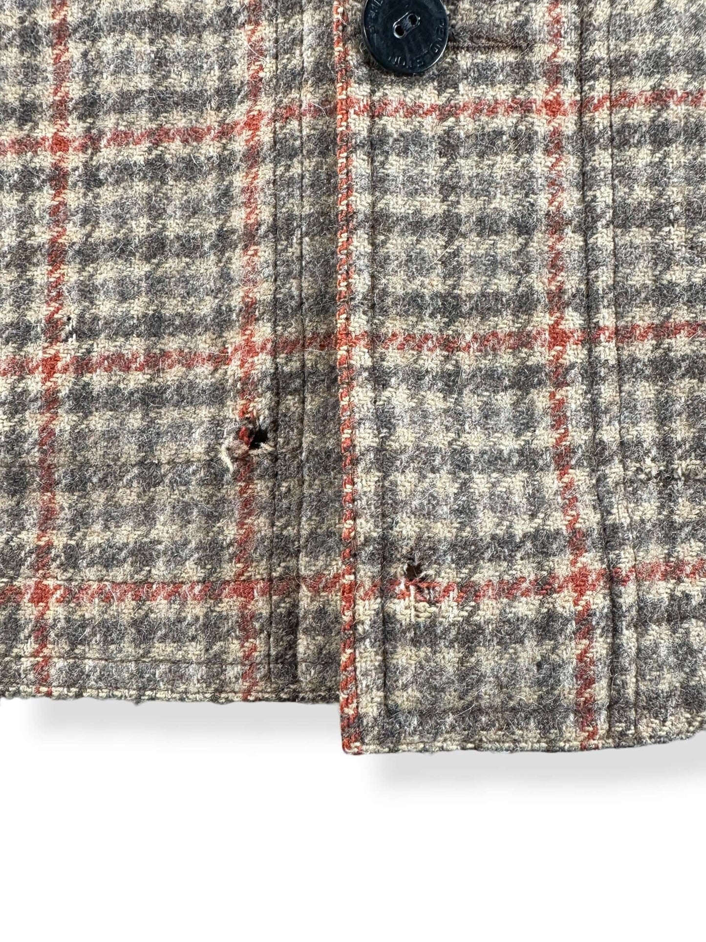 Hole on Vintage Pendleton Houndstooth Wool Coat SZ L