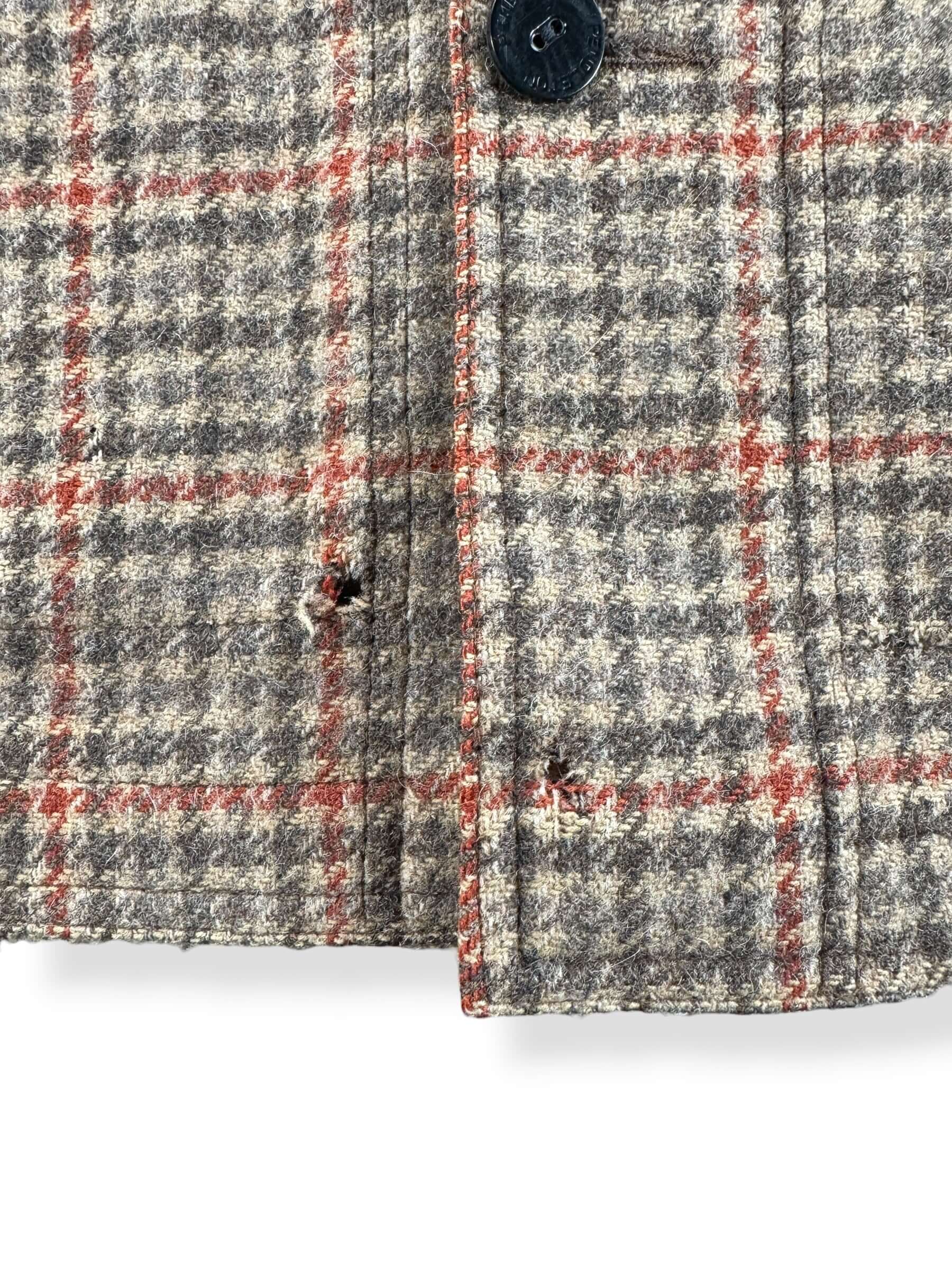Hole on Vintage Pendleton Houndstooth Wool Coat SZ L