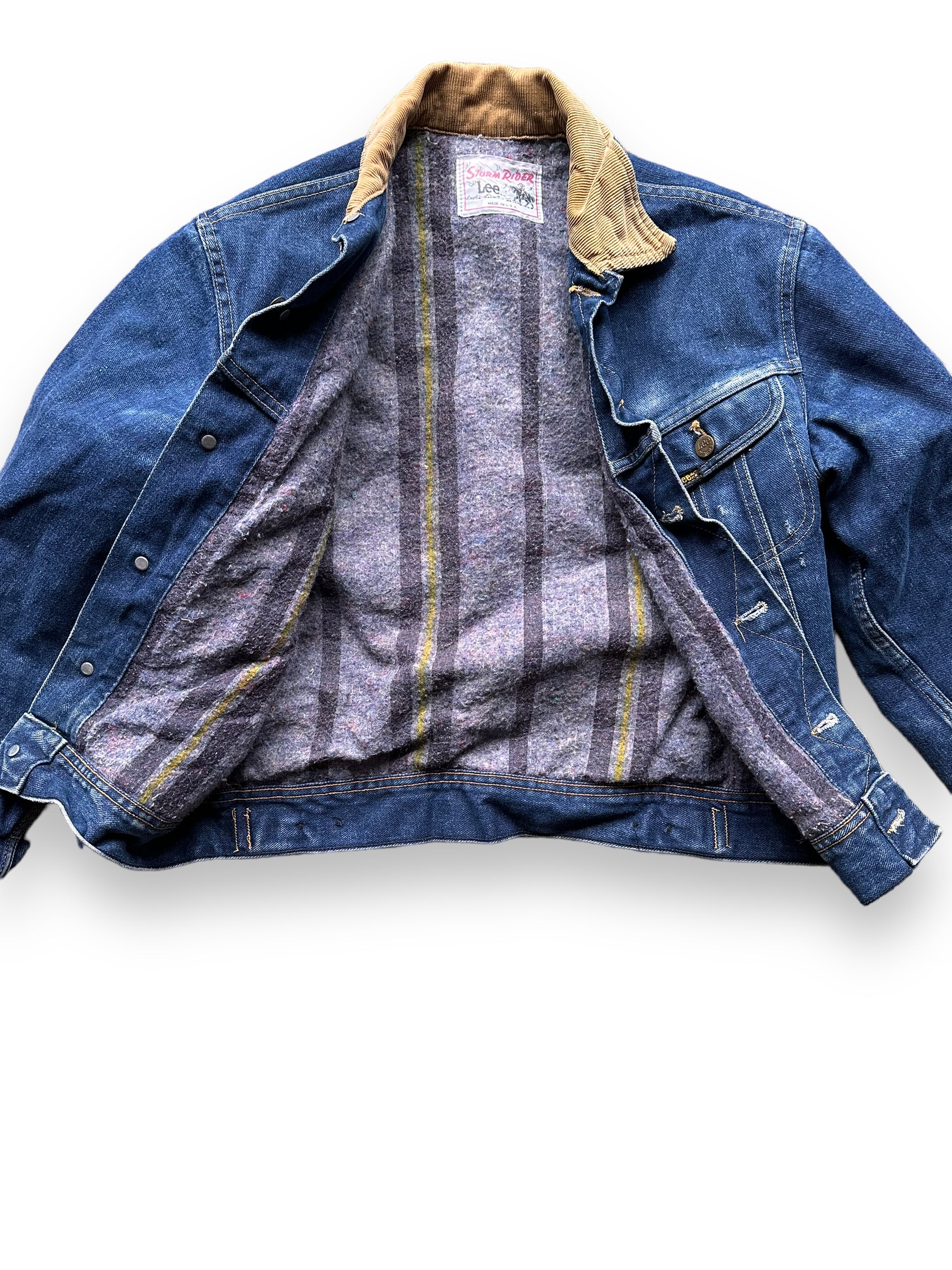 Liner Detail on Vintage 80s Era Lee Storm Rider SZ L | Vintage Denim Workwear Seattle | Barn Owl Vintage Seattle