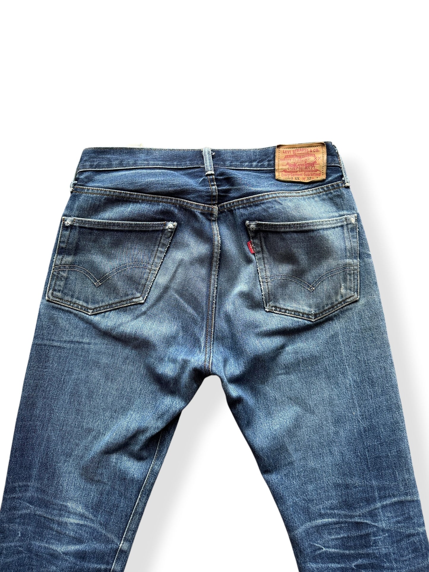 Close up of the back of Levi's LVC 501ZXX Jeans W32