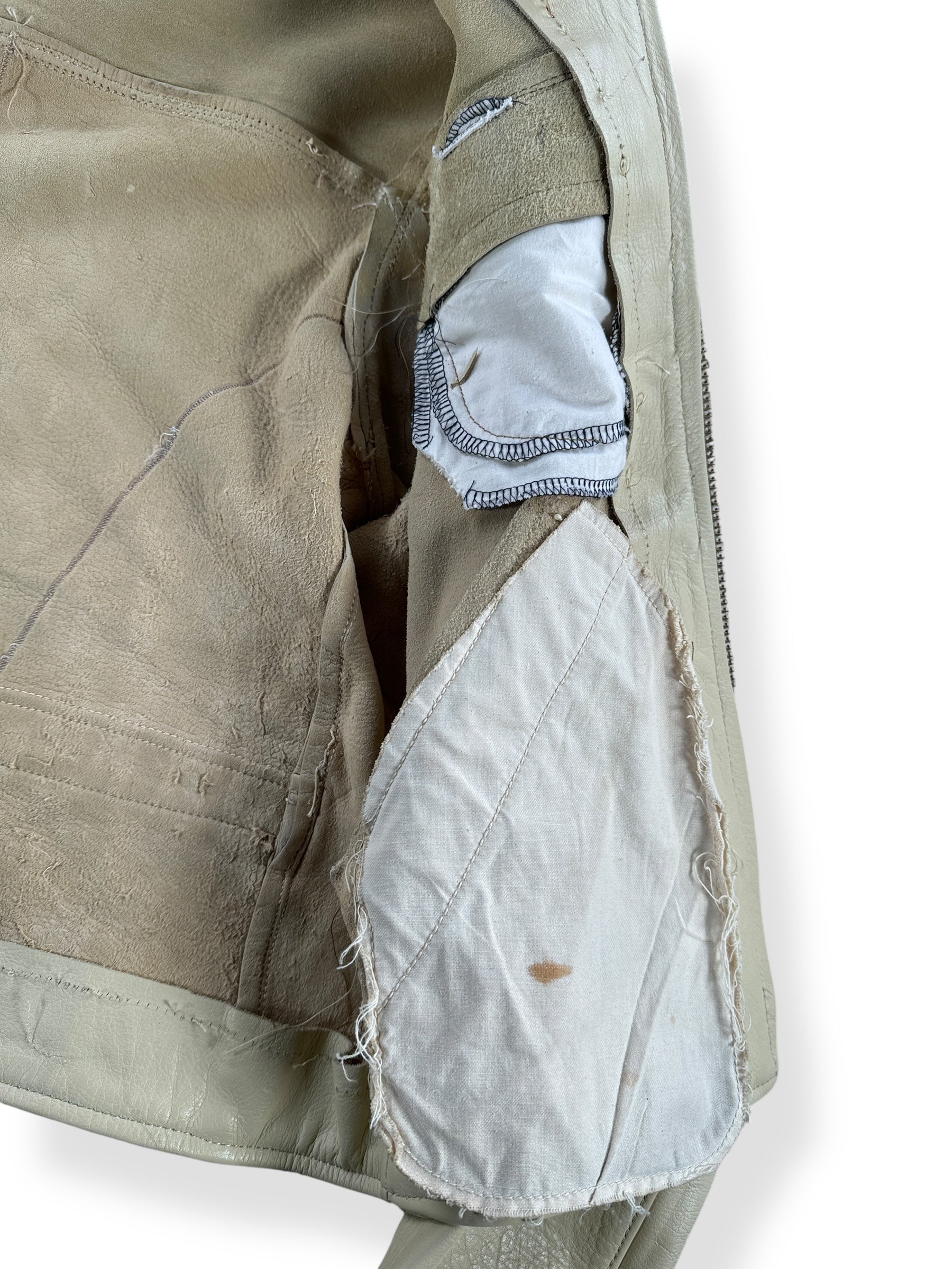 Unlined Interior on Vintage Unlined Deerskin Jacket SZ M