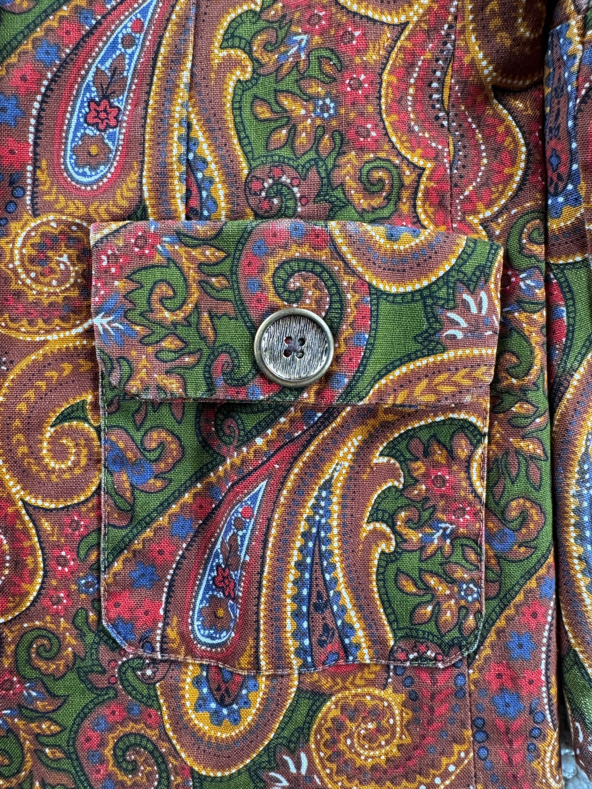Pocket on Vintage 60s/70s Paisley Jacket SZ S