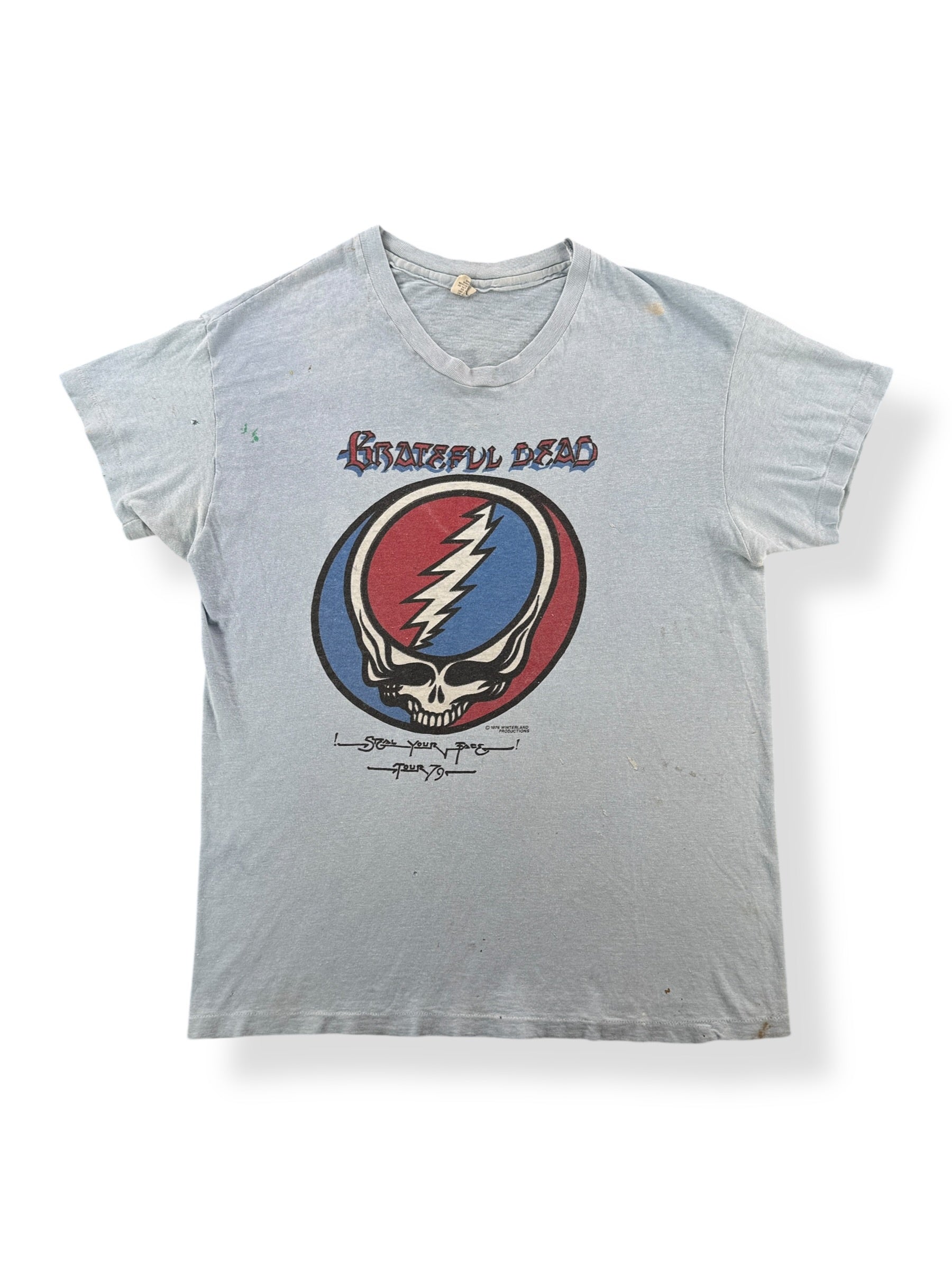 Front of Vintage 1979 Grateful Dead Tour Band Tee SZ L (Fits M)