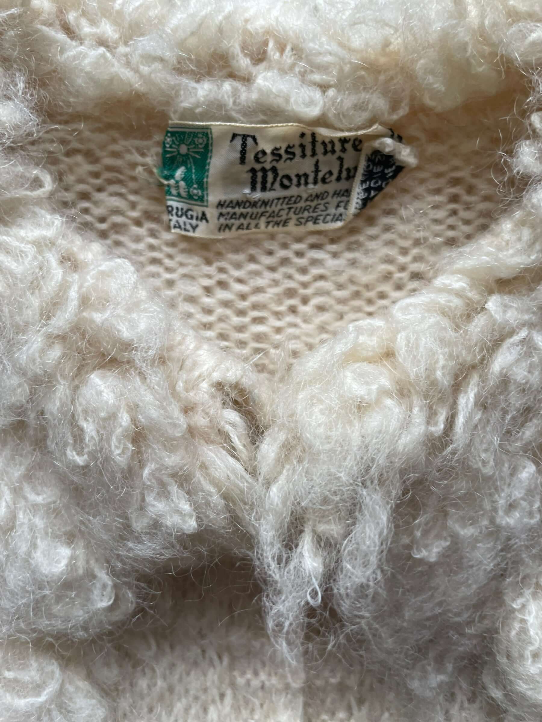 Tag view of Vintage 1950s Italian Mohair Cardigan | Vintage Ladies Sweaters | Barn Owl True Vintage