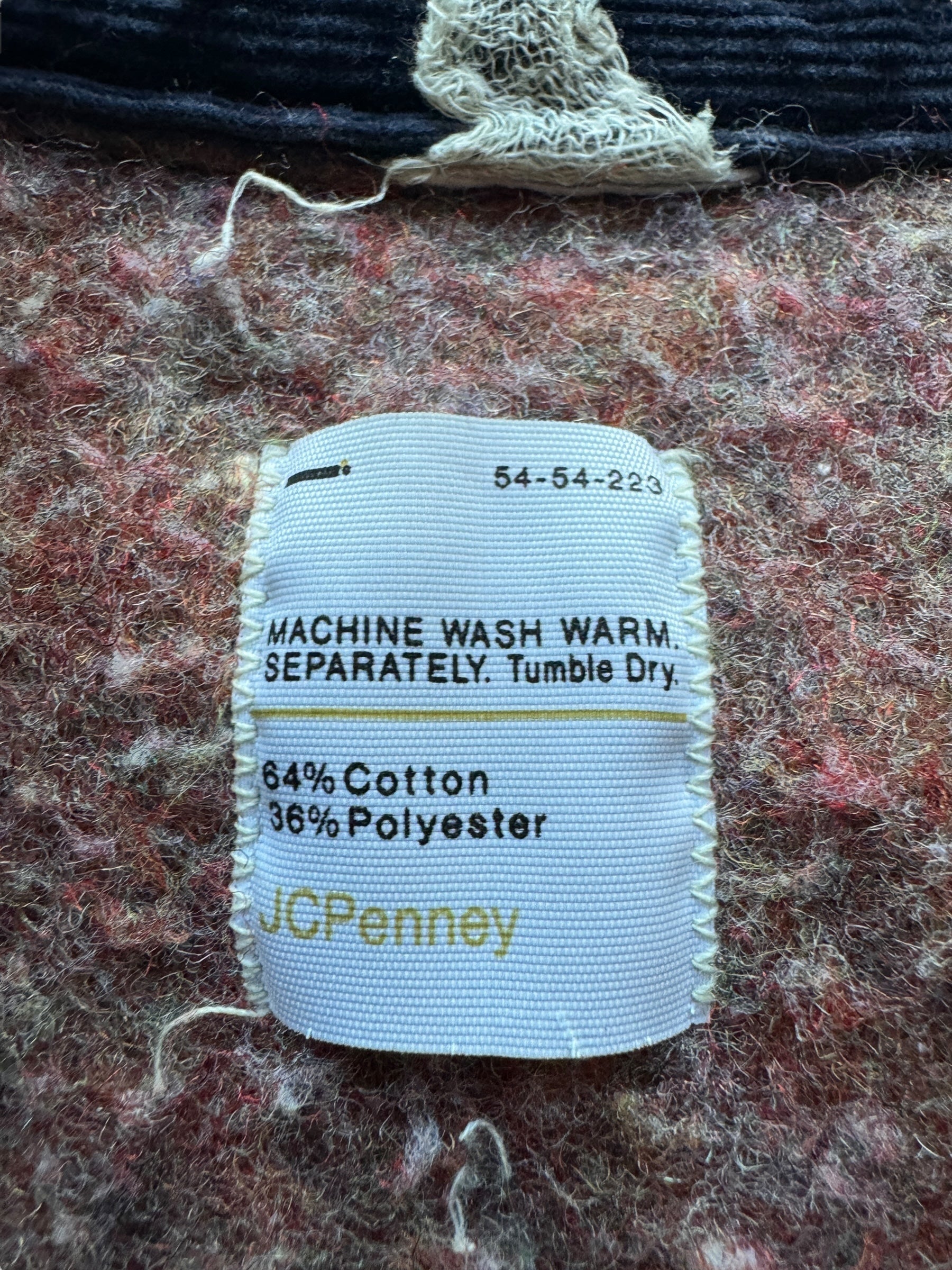 Label on Vintage Penney's Big Mac Blanket Lined Chore Jacket SZ M/L