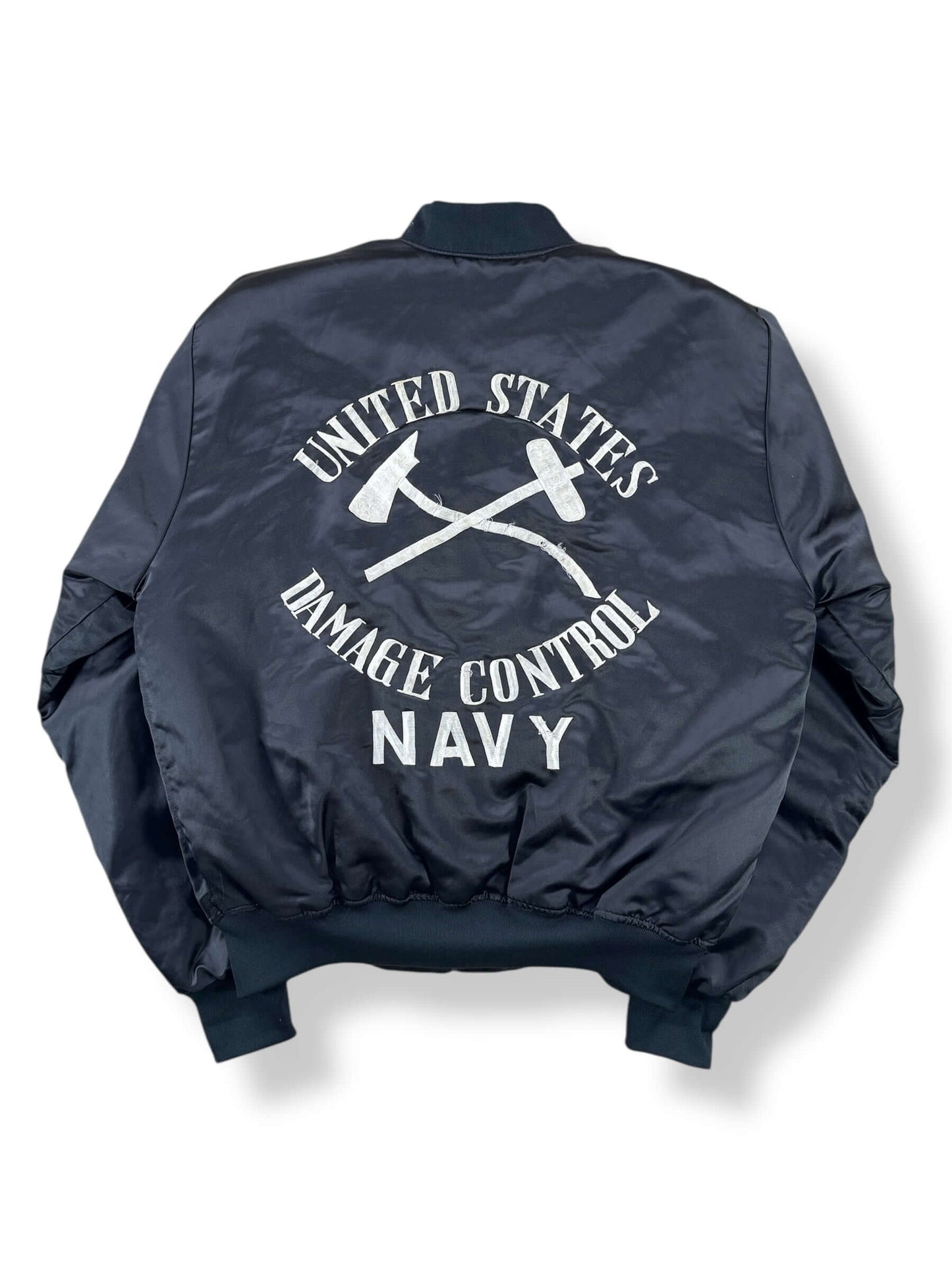 Back of Vintage US Navy Damage Control Bomber Jacket SZ L